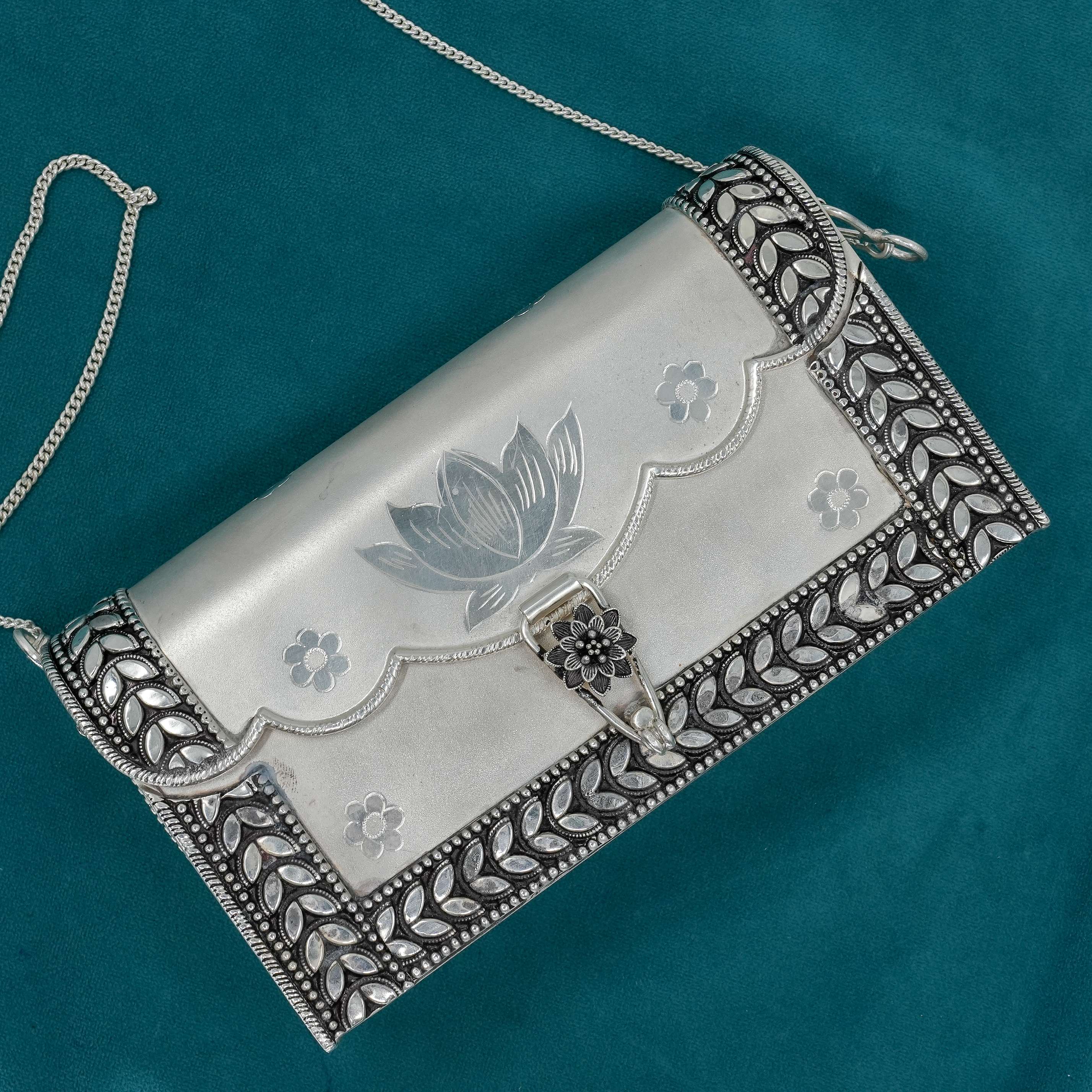 Ved Jewellers - Silver Lotus Clutch