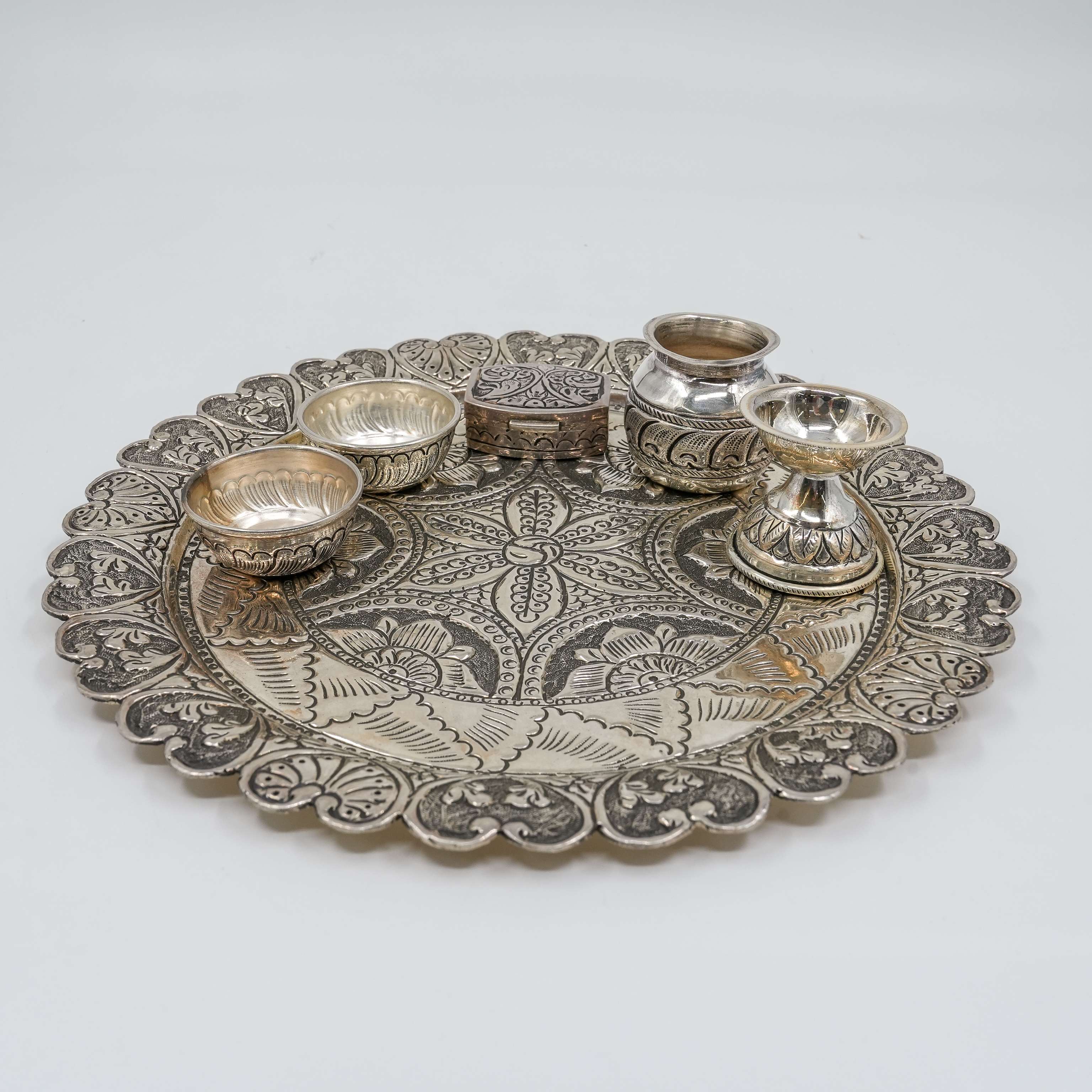Ved Jewellers - Silver Pooja Thali