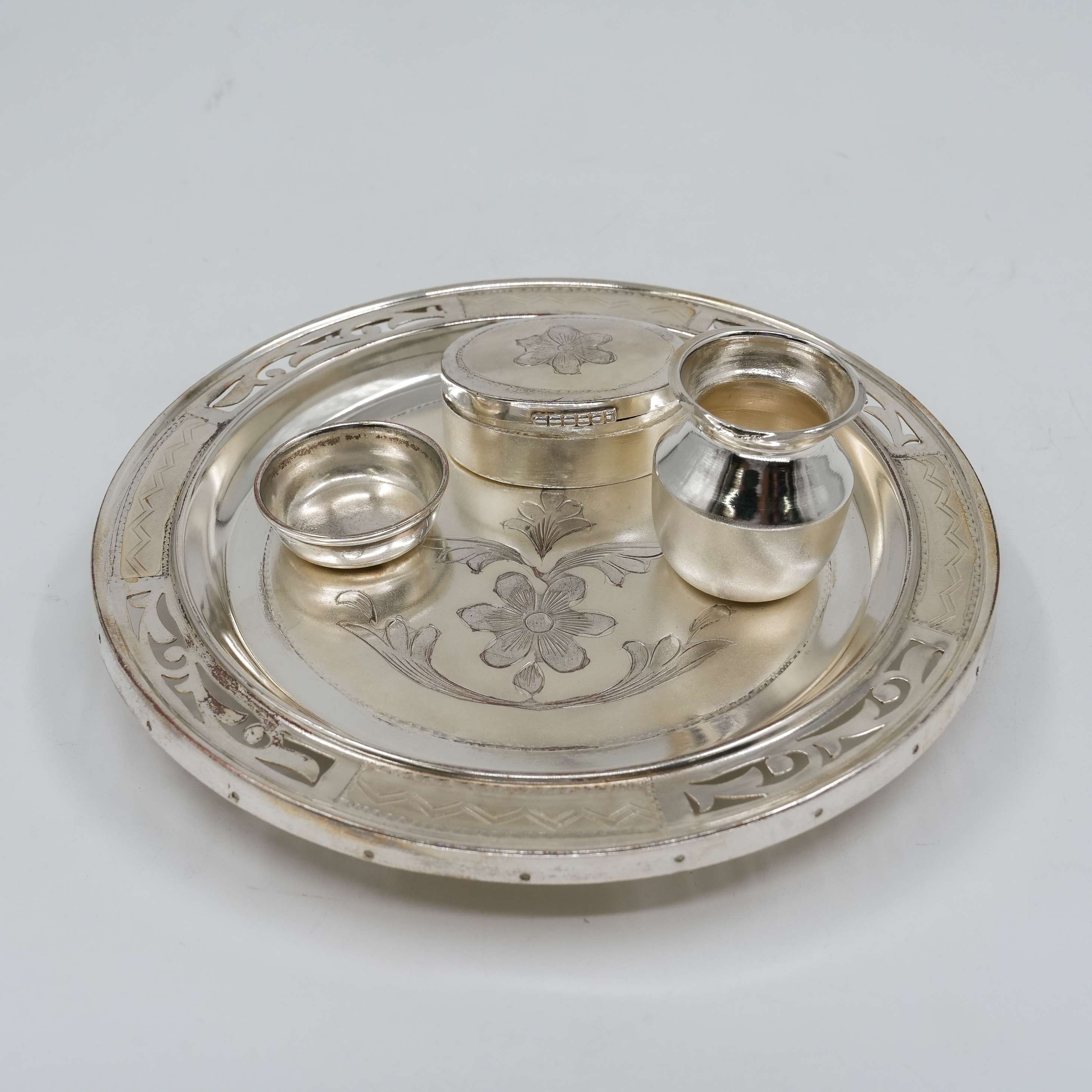 Ved Jewellers - Silver Pooja Thali