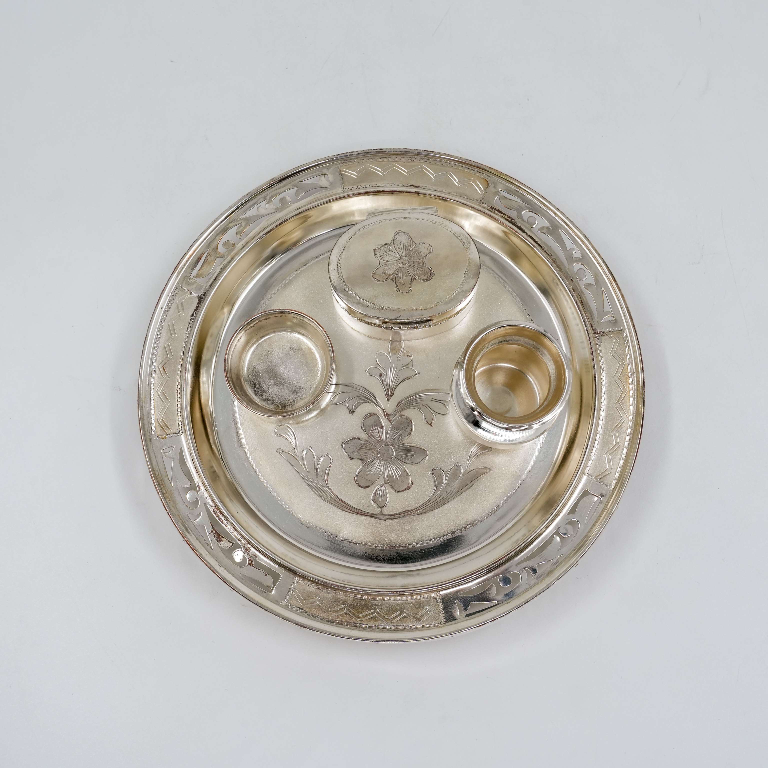 Ved Jewellers - Silver Pooja Thali