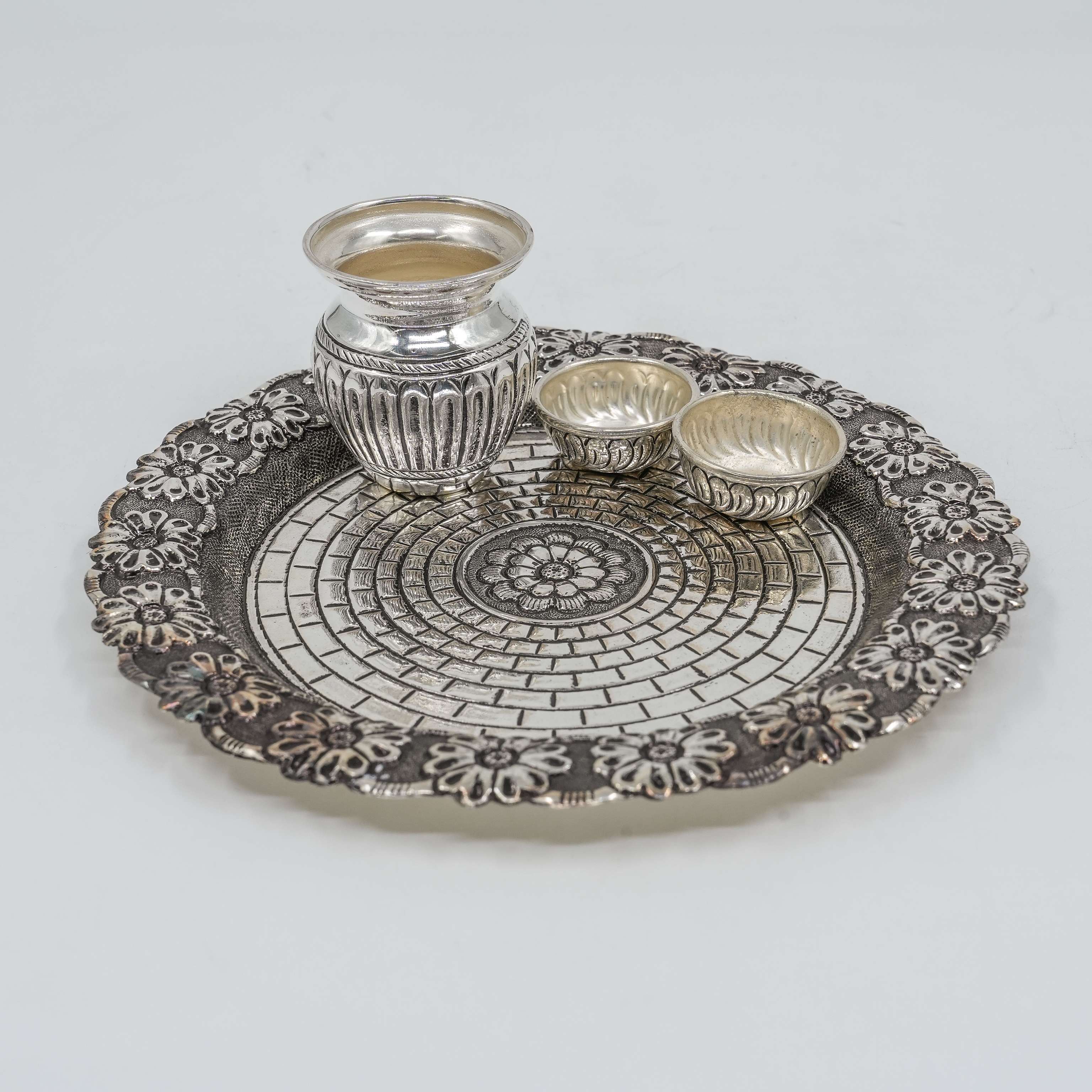 Ved Jewellers - Silver Pooja Thali