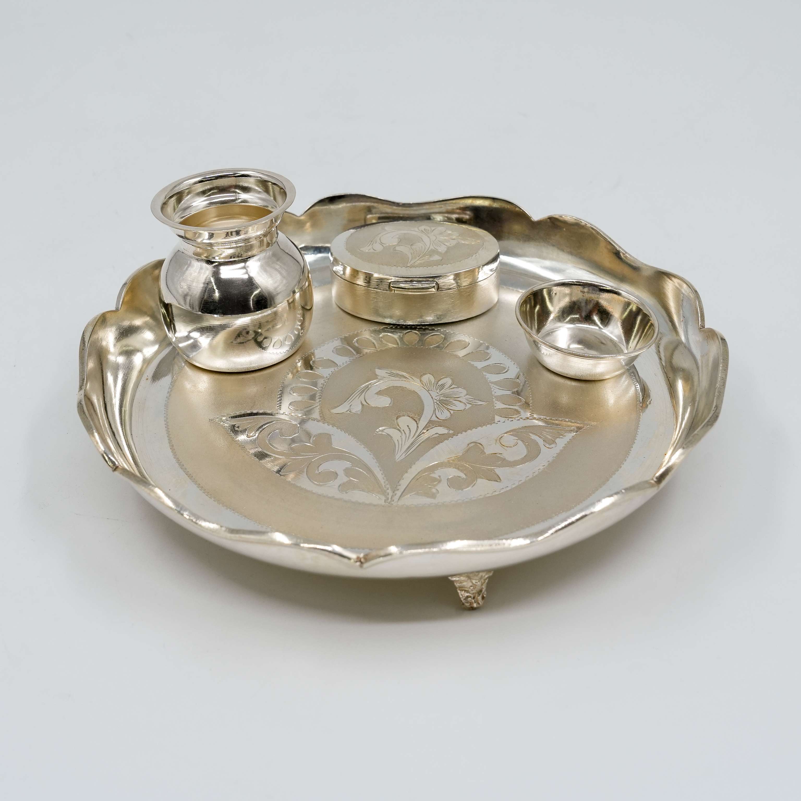 Ved Jewellers - Silver Pooja Thali