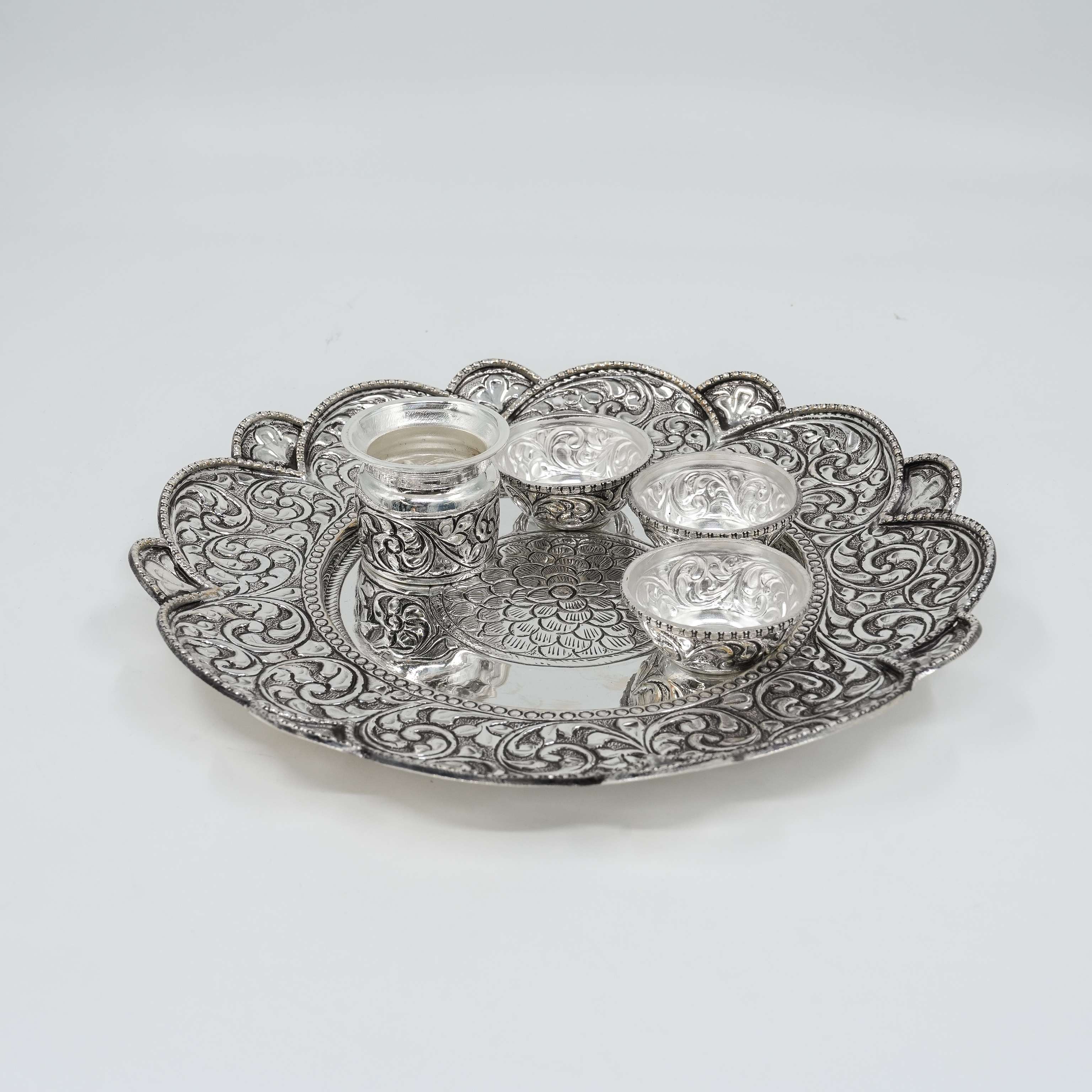 Ved Jewellers - Silver Pooja Thali