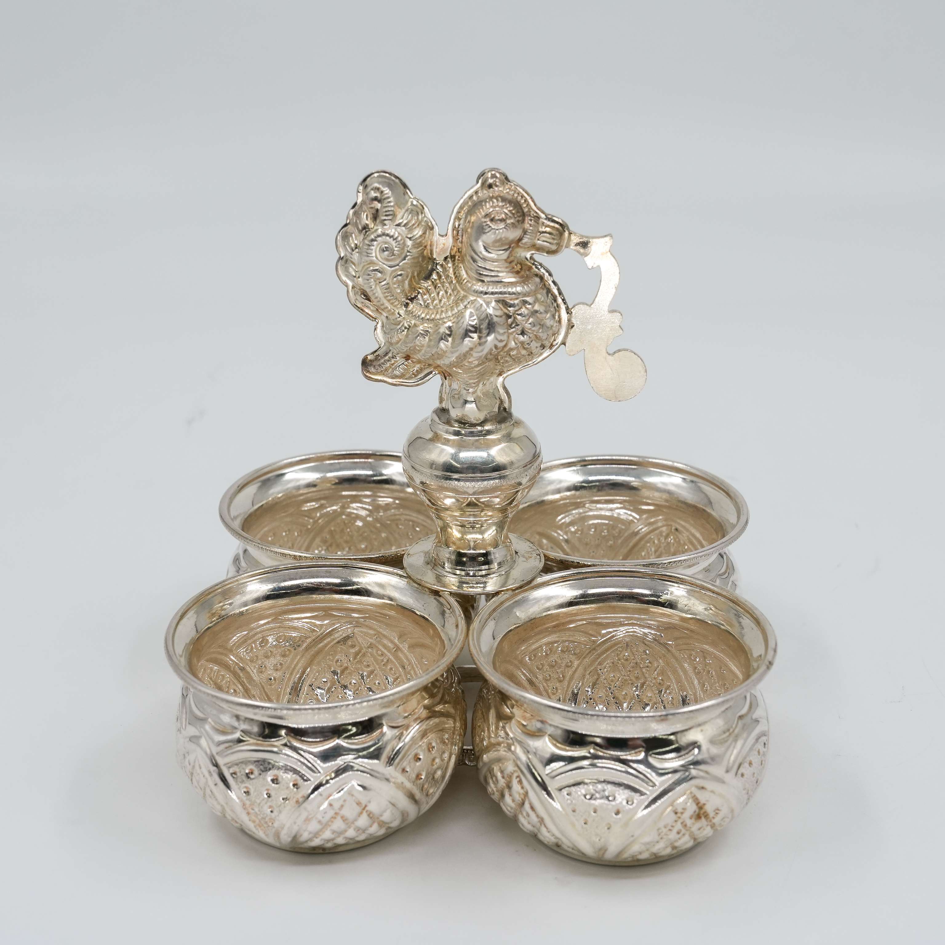 Ved Jewellers - Silver Peacock Bowl Stand