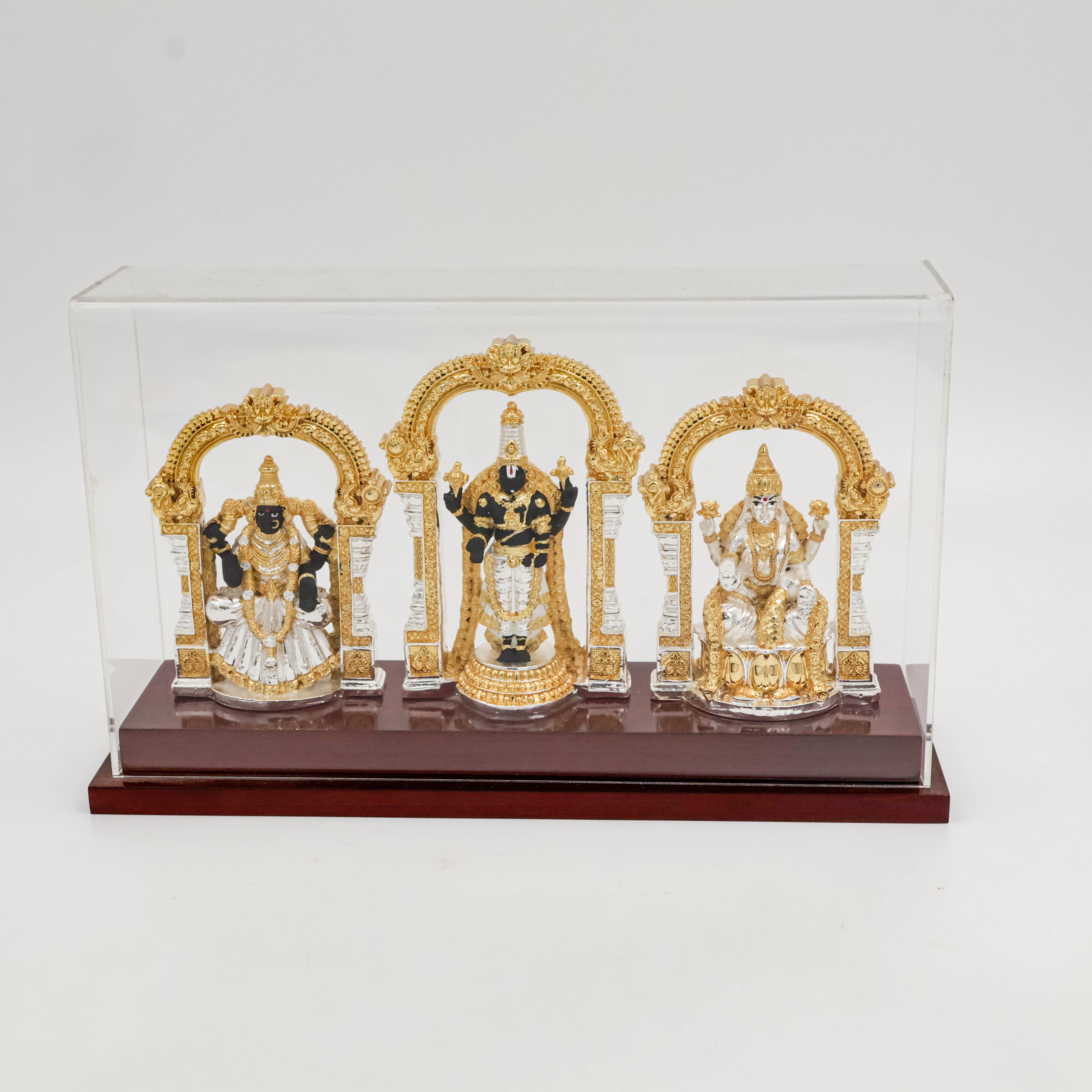 Silver Coated Balji Padmavati With Cabinet