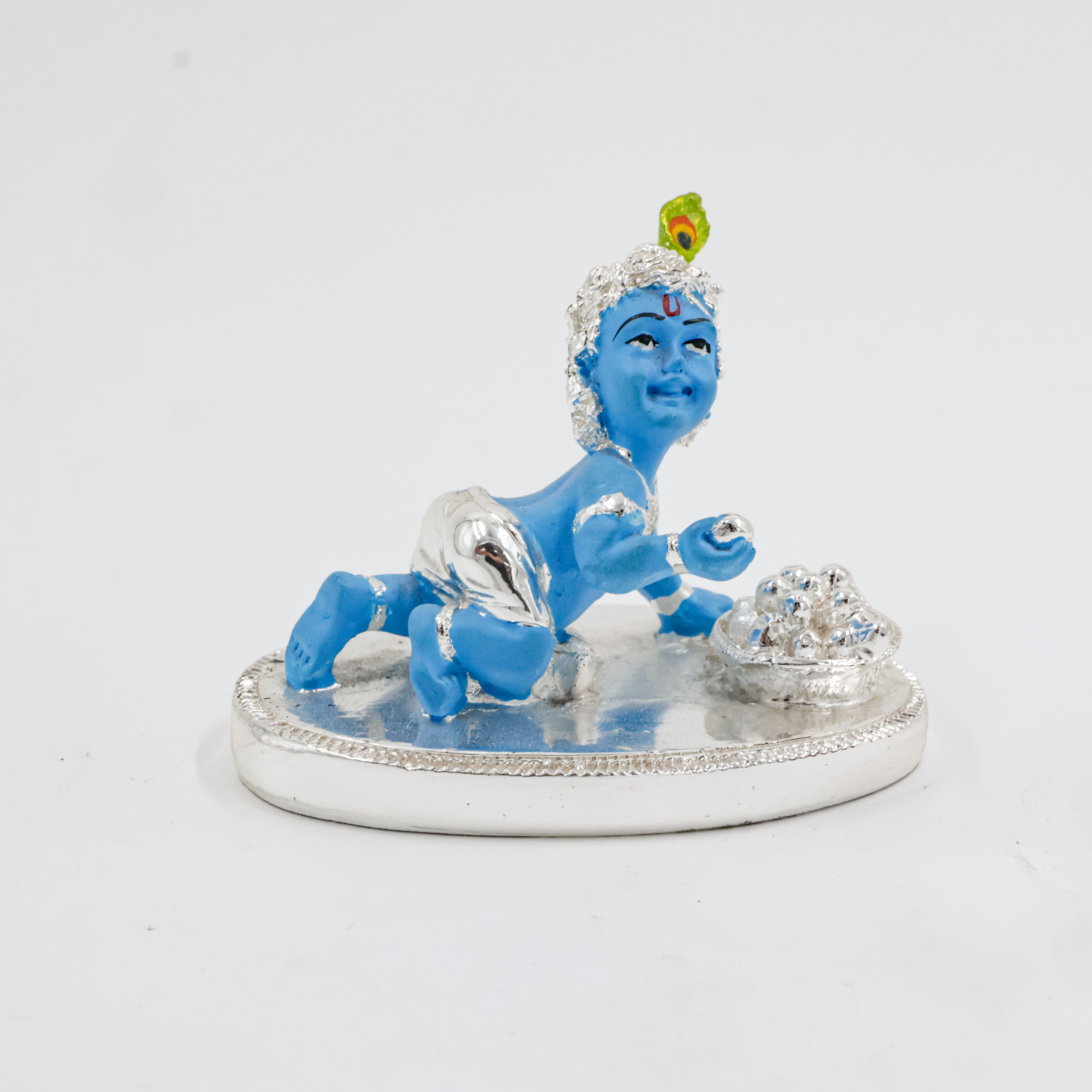Silver Coated Laddu Gopal