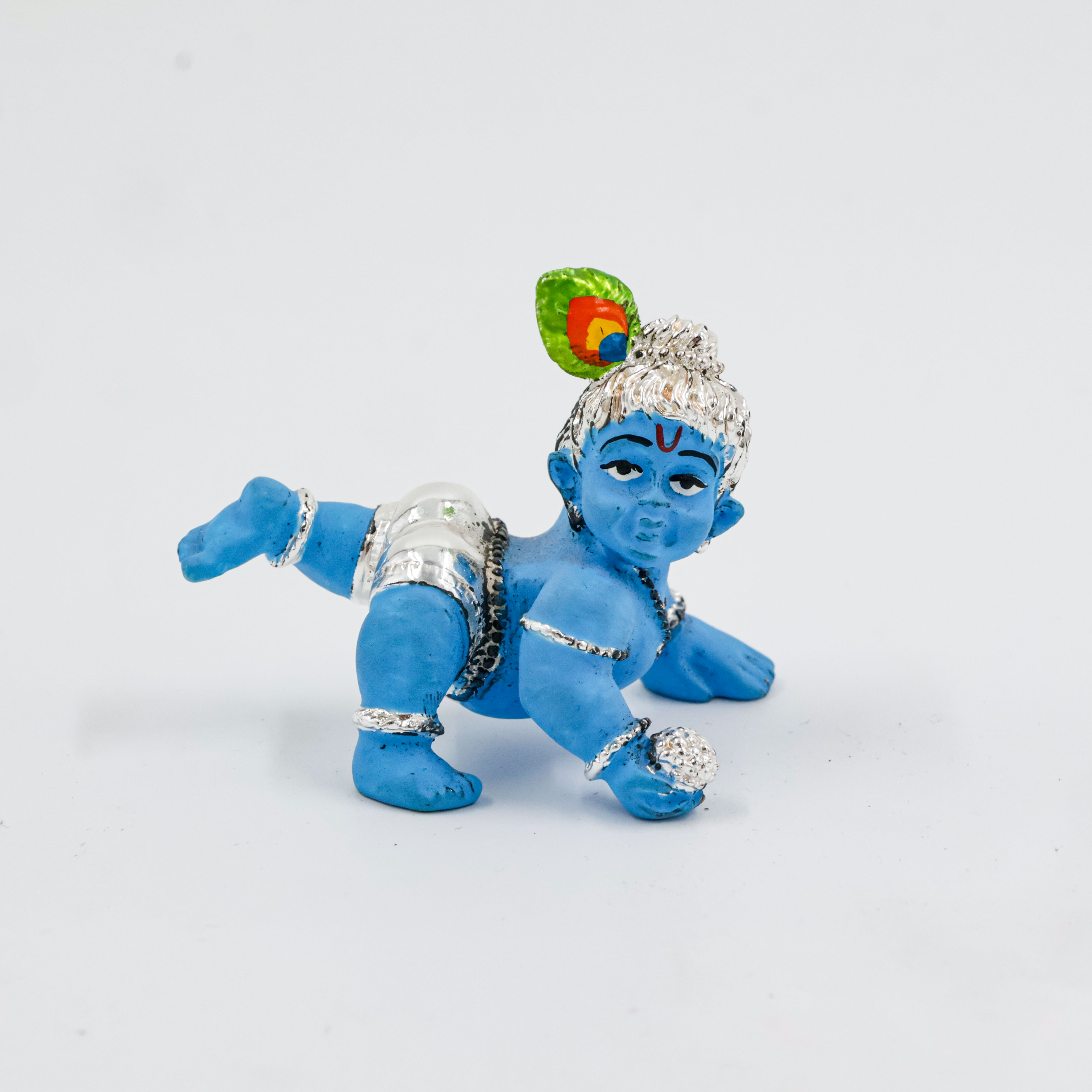 Silver Coated Laddu Gopal