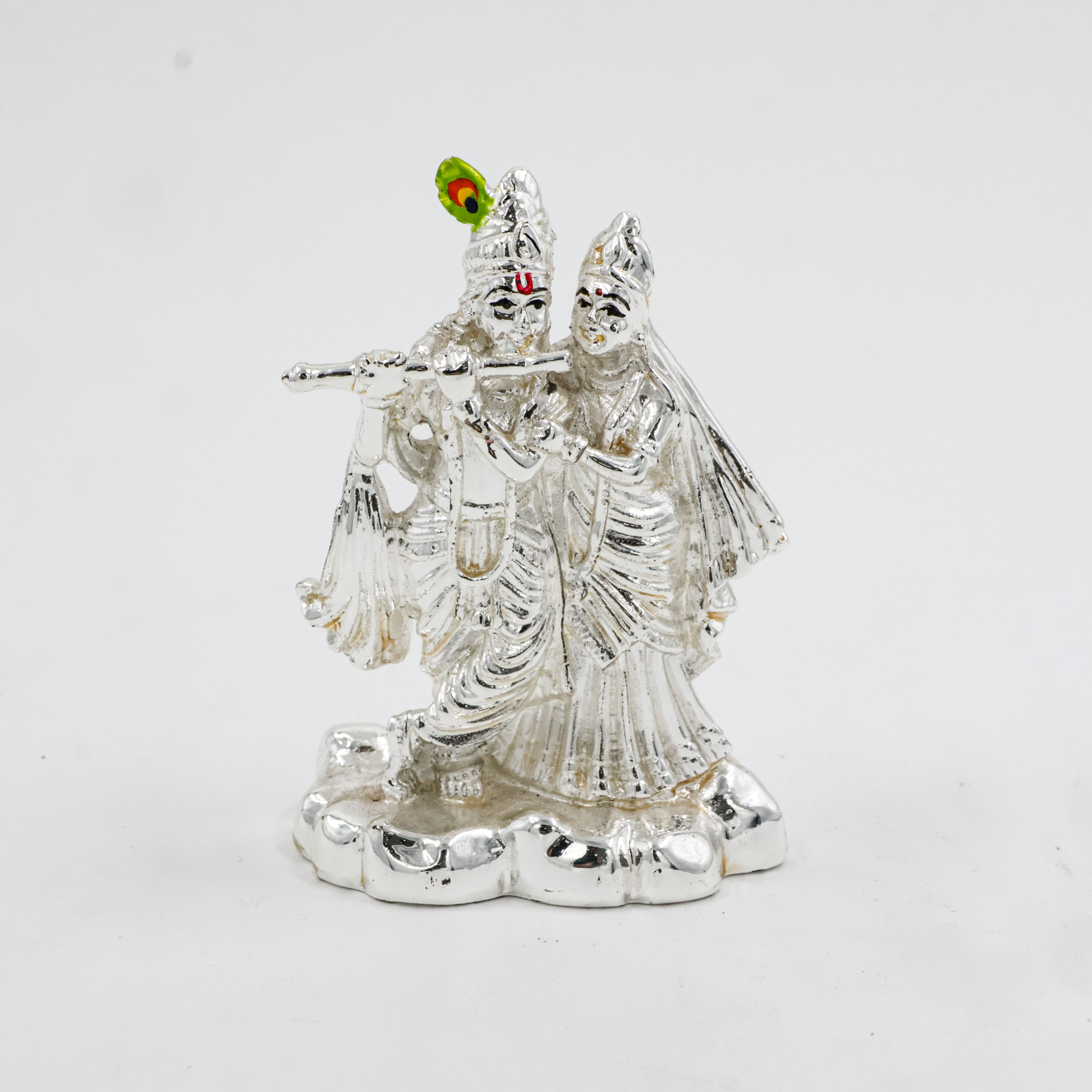 Silver Coated Radha Krishna