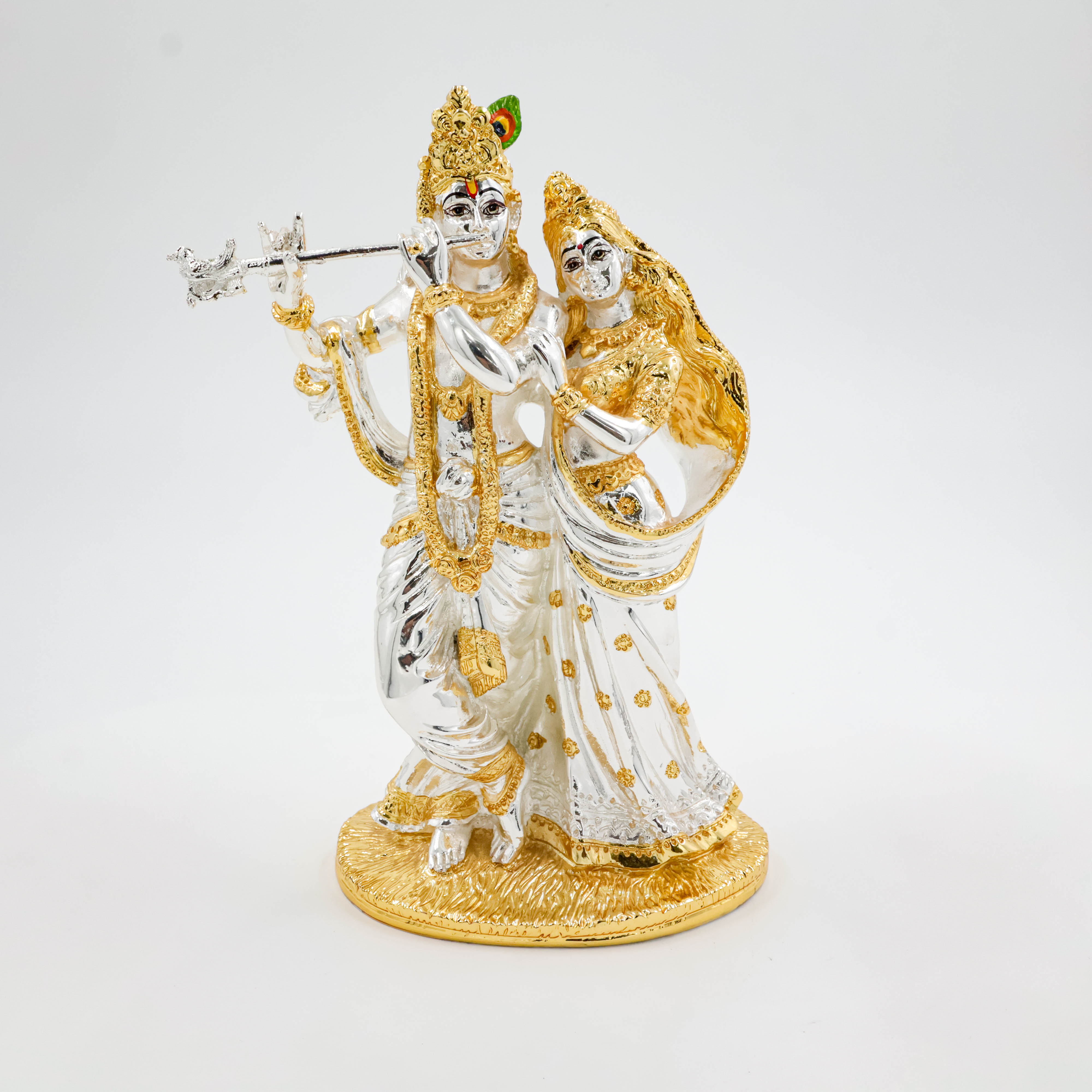 Silver Coated Radha Krishna