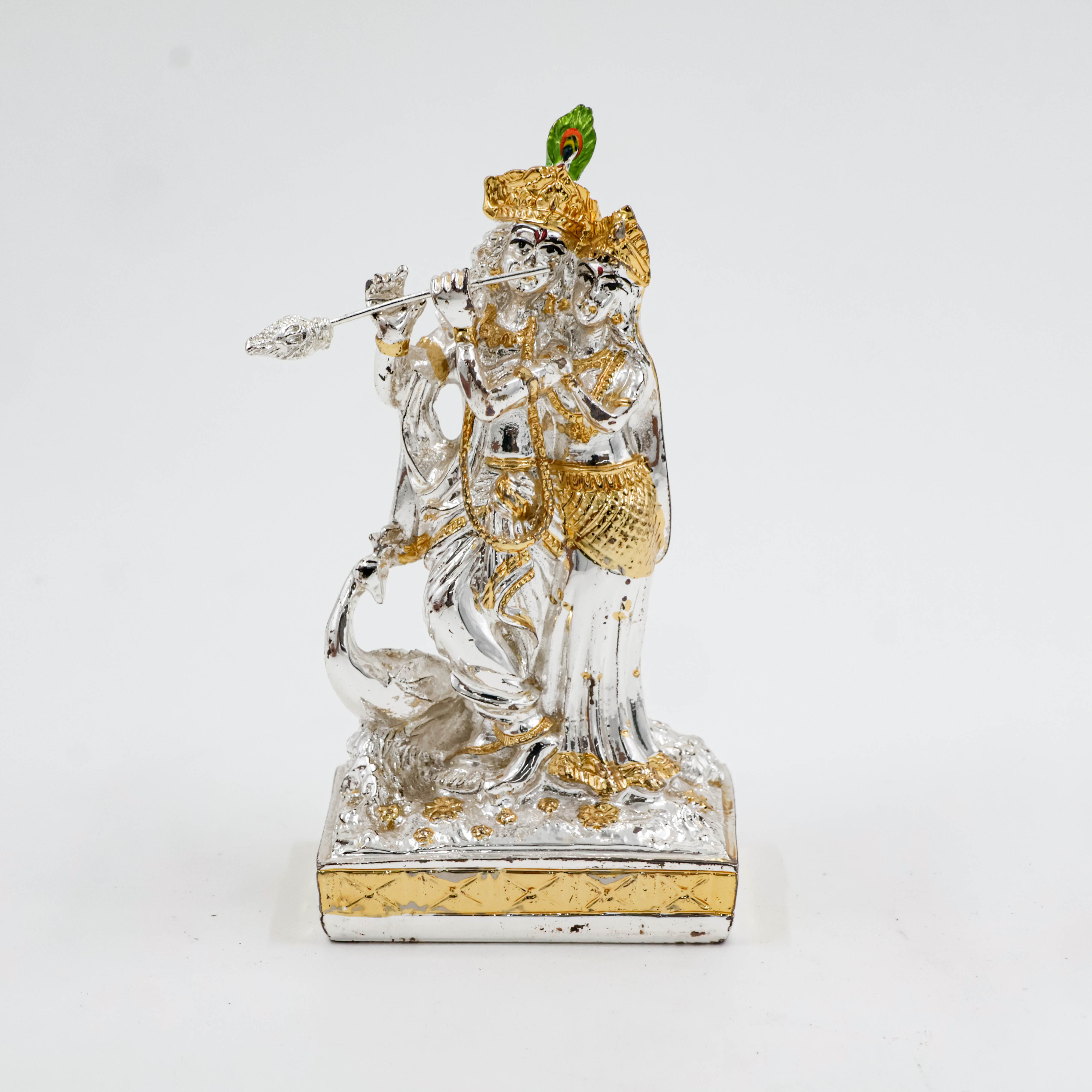 Silver Coated Radha Krishna