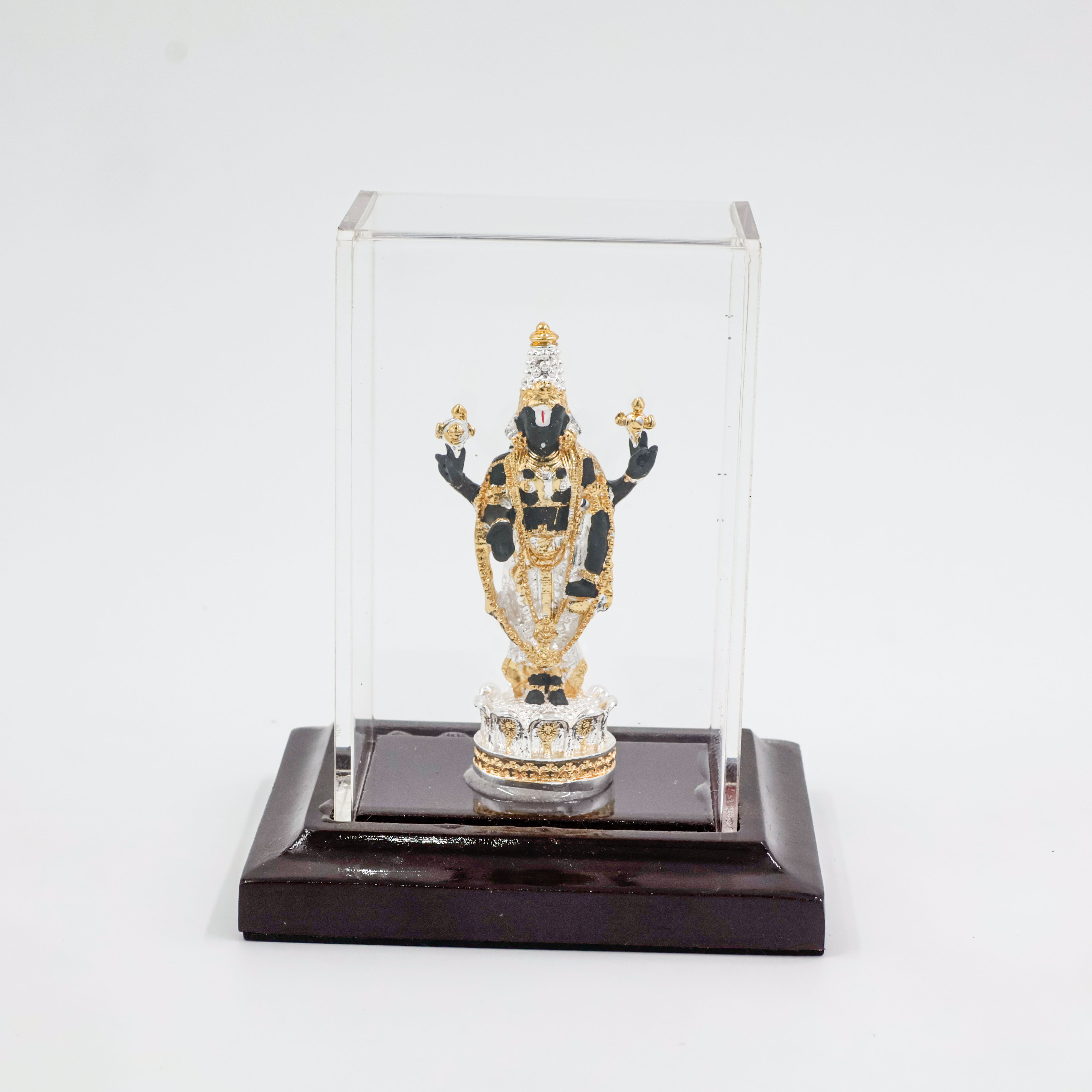 Silver Coated Tirupati Balaji With Cabinet