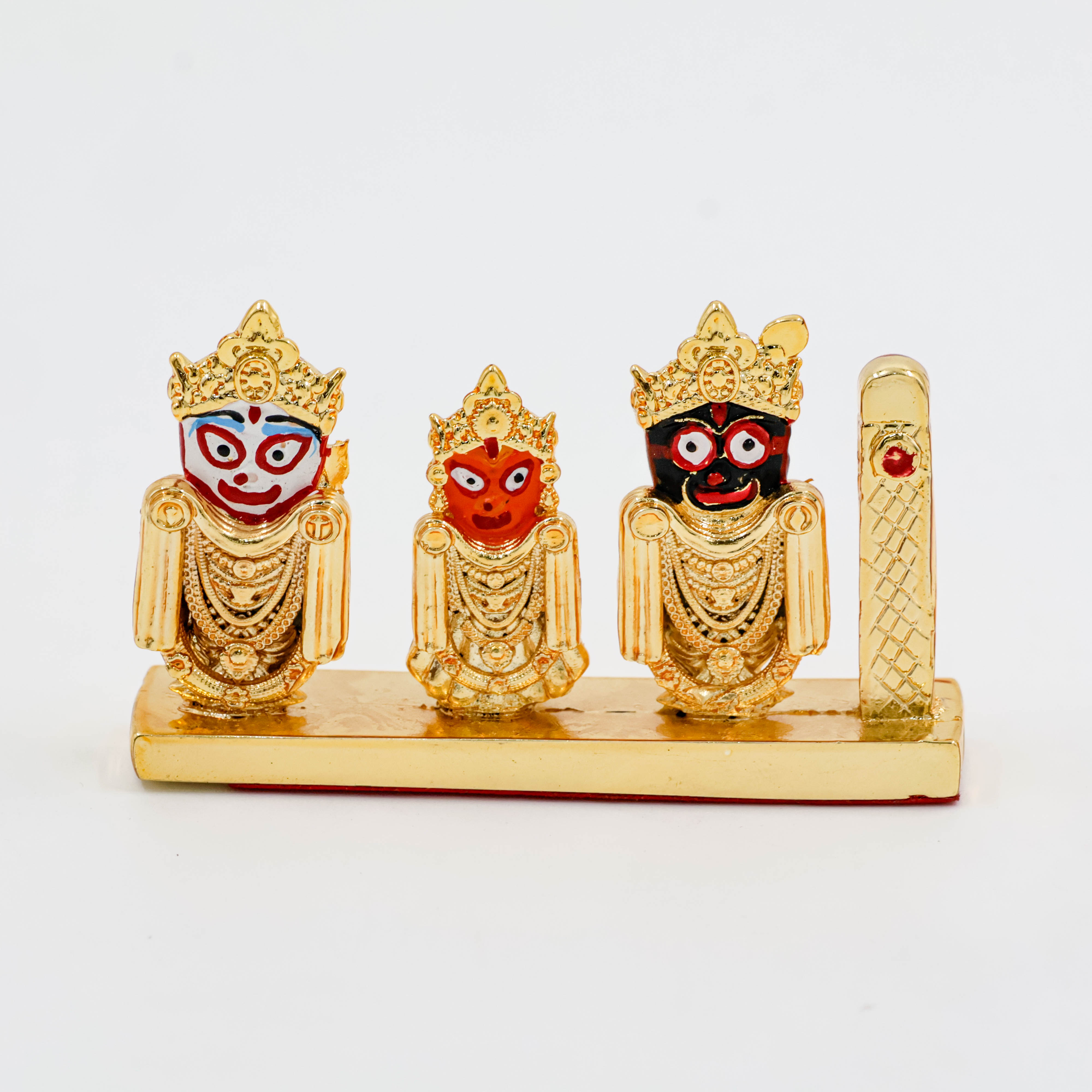 Silver Coated Jagannath Ji With Gold Polish