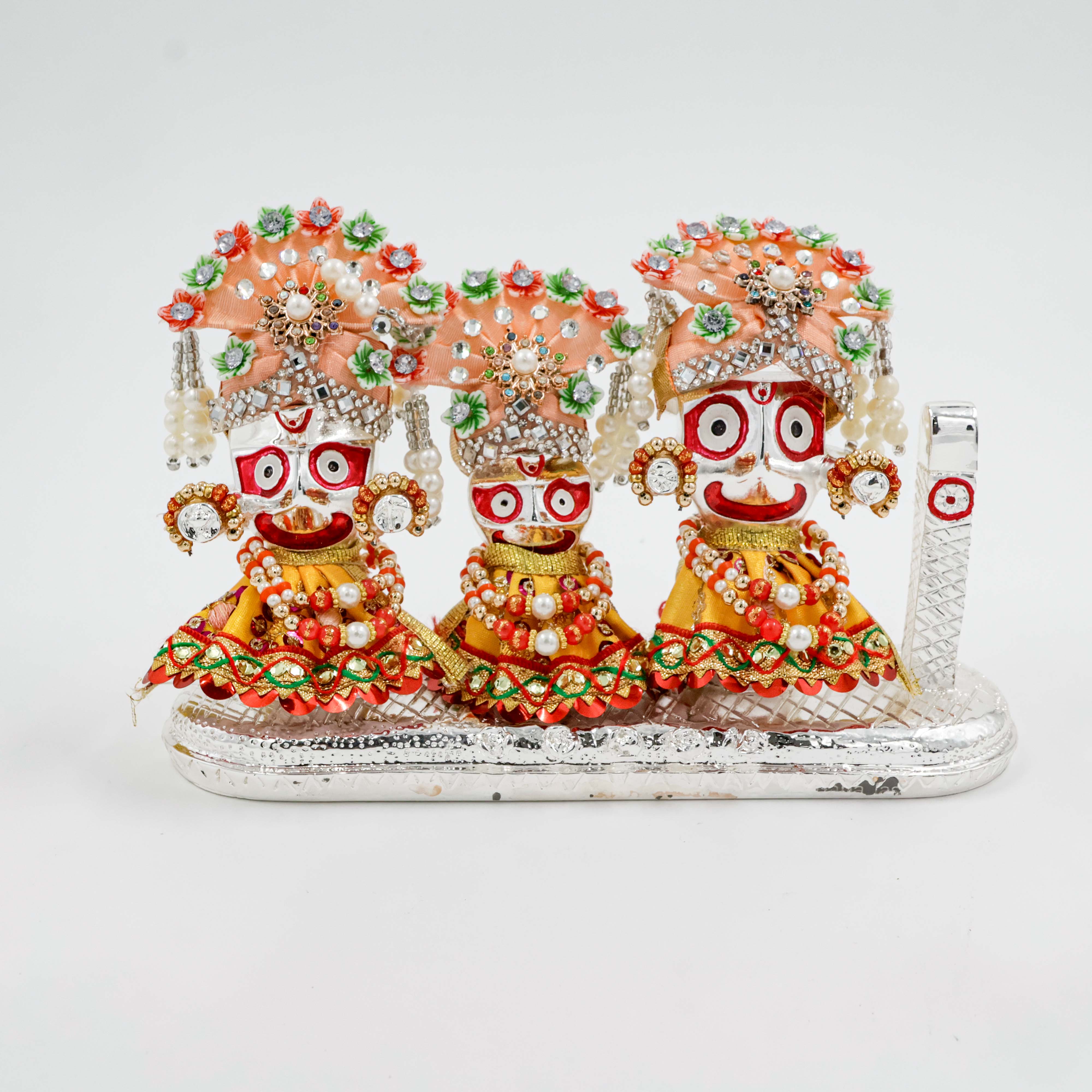 Silver Coated Jagannath Ji With Poshak