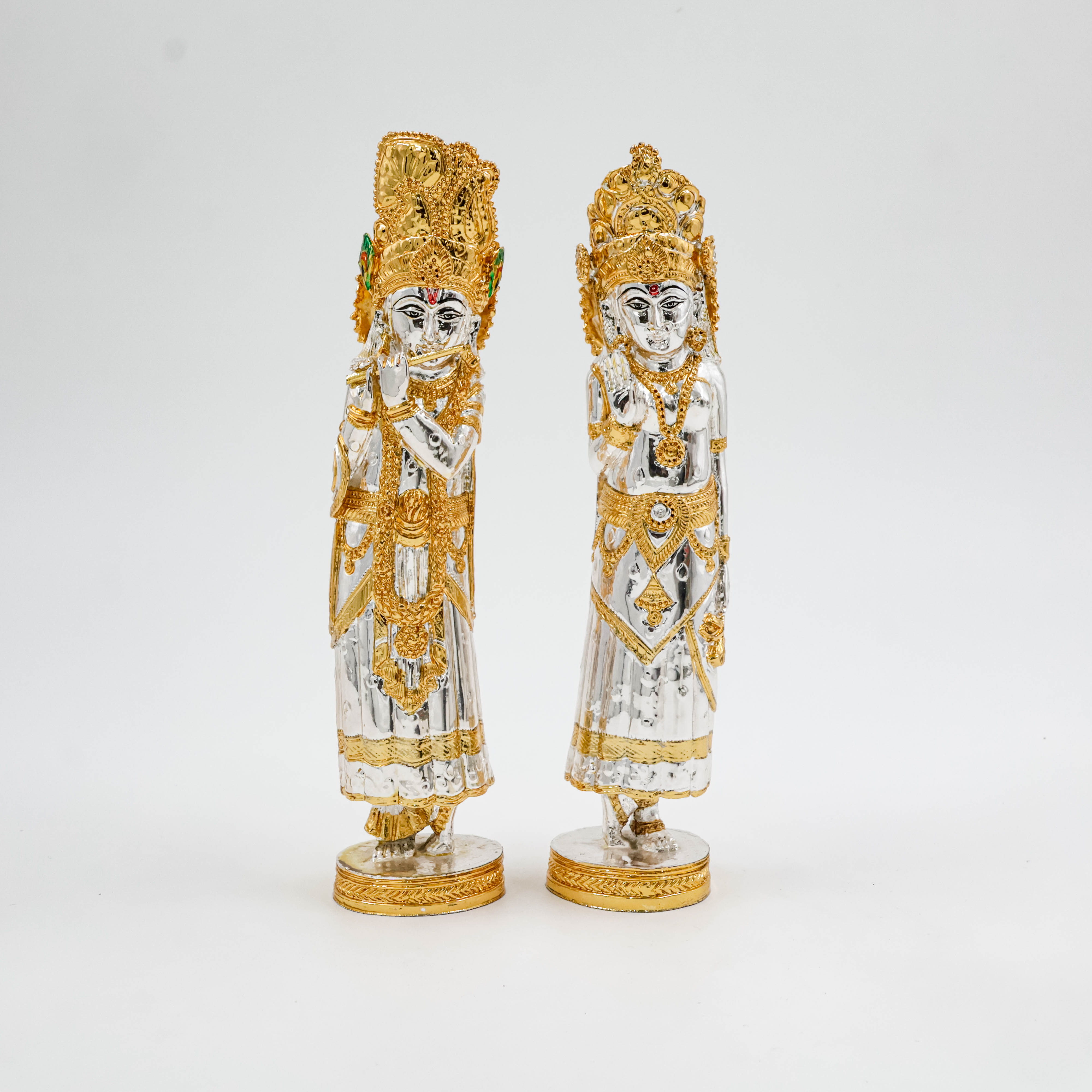 Silver Coated Radha Krishna