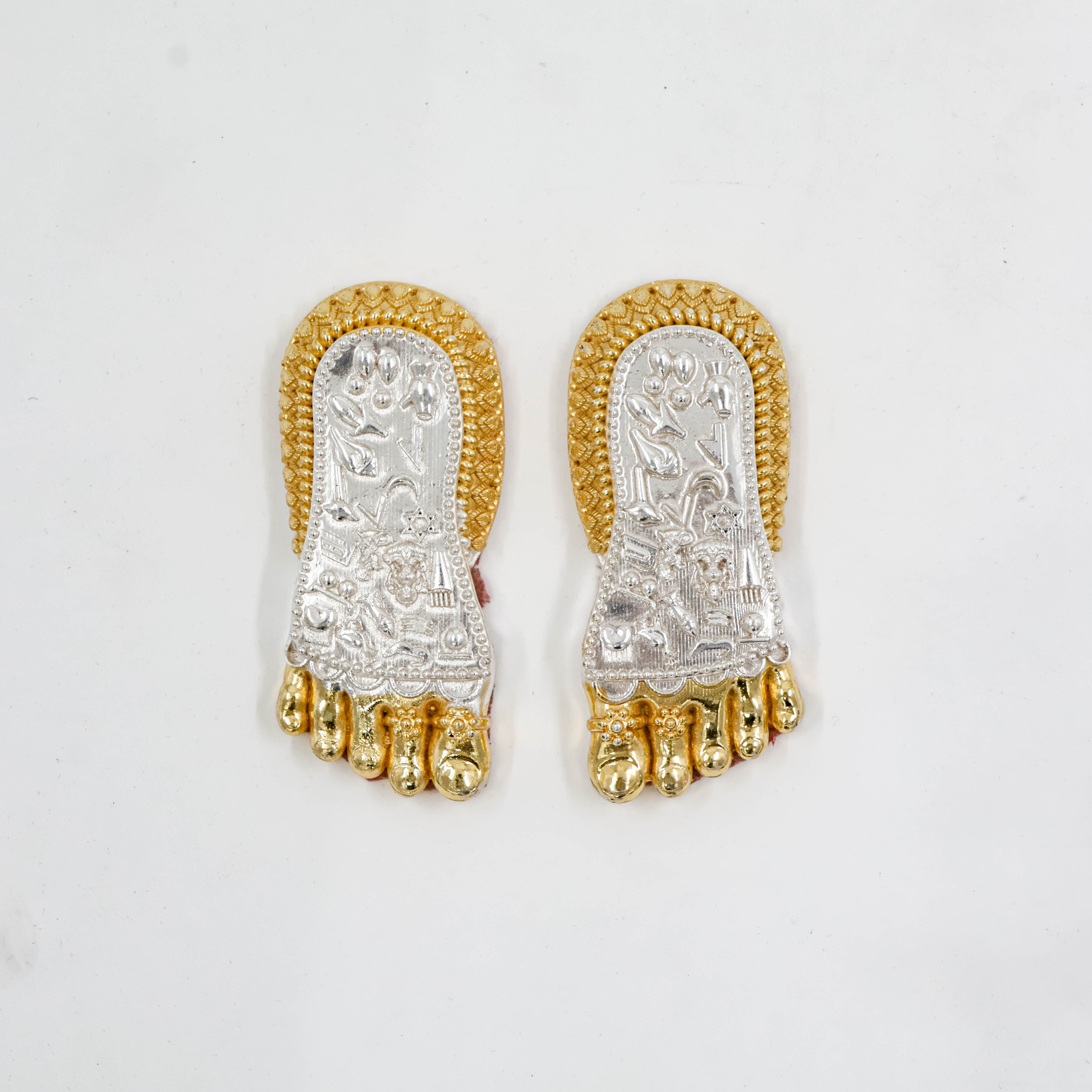 Silver Coated Gold Finsh Paduka