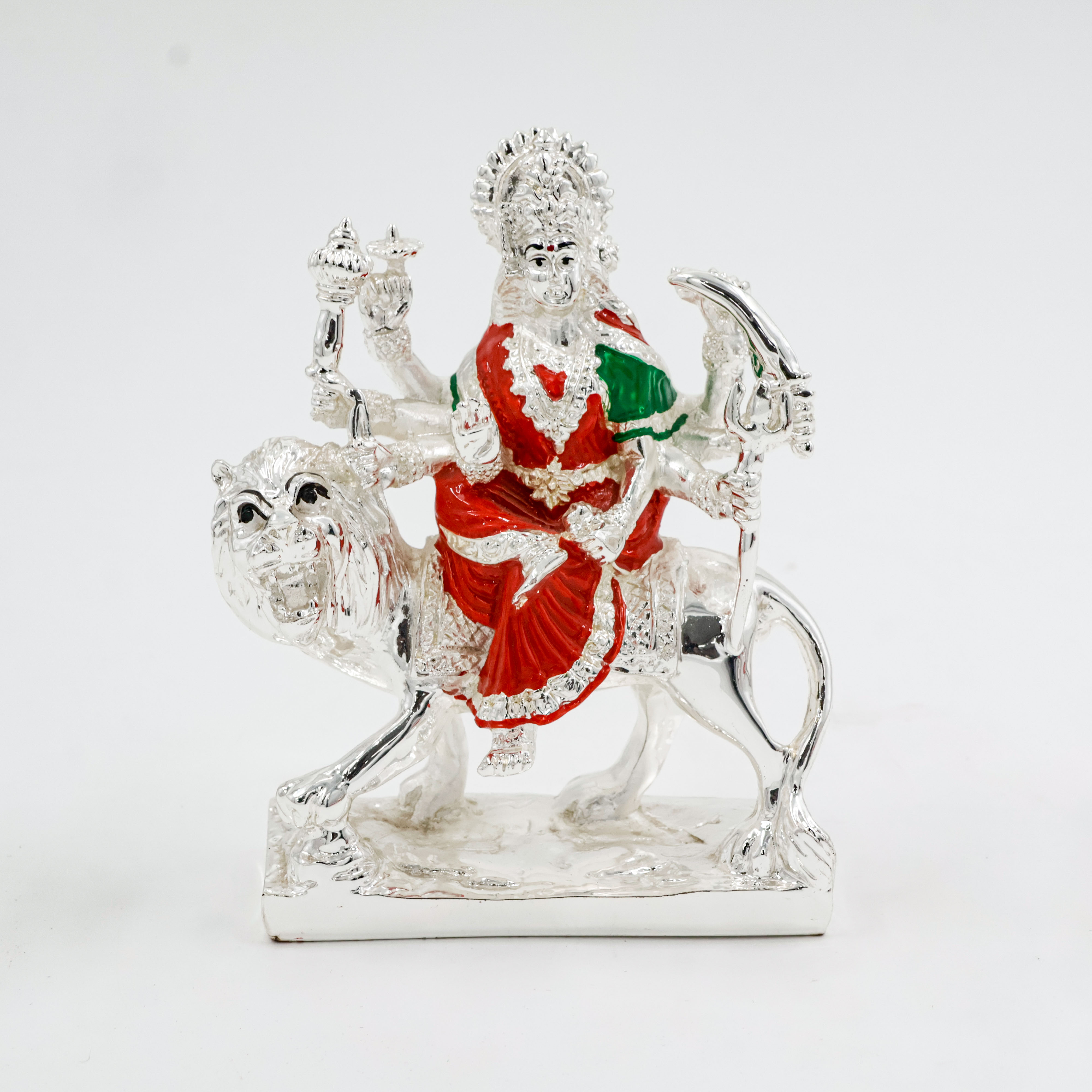 Silver Coated Durga Devi Idol