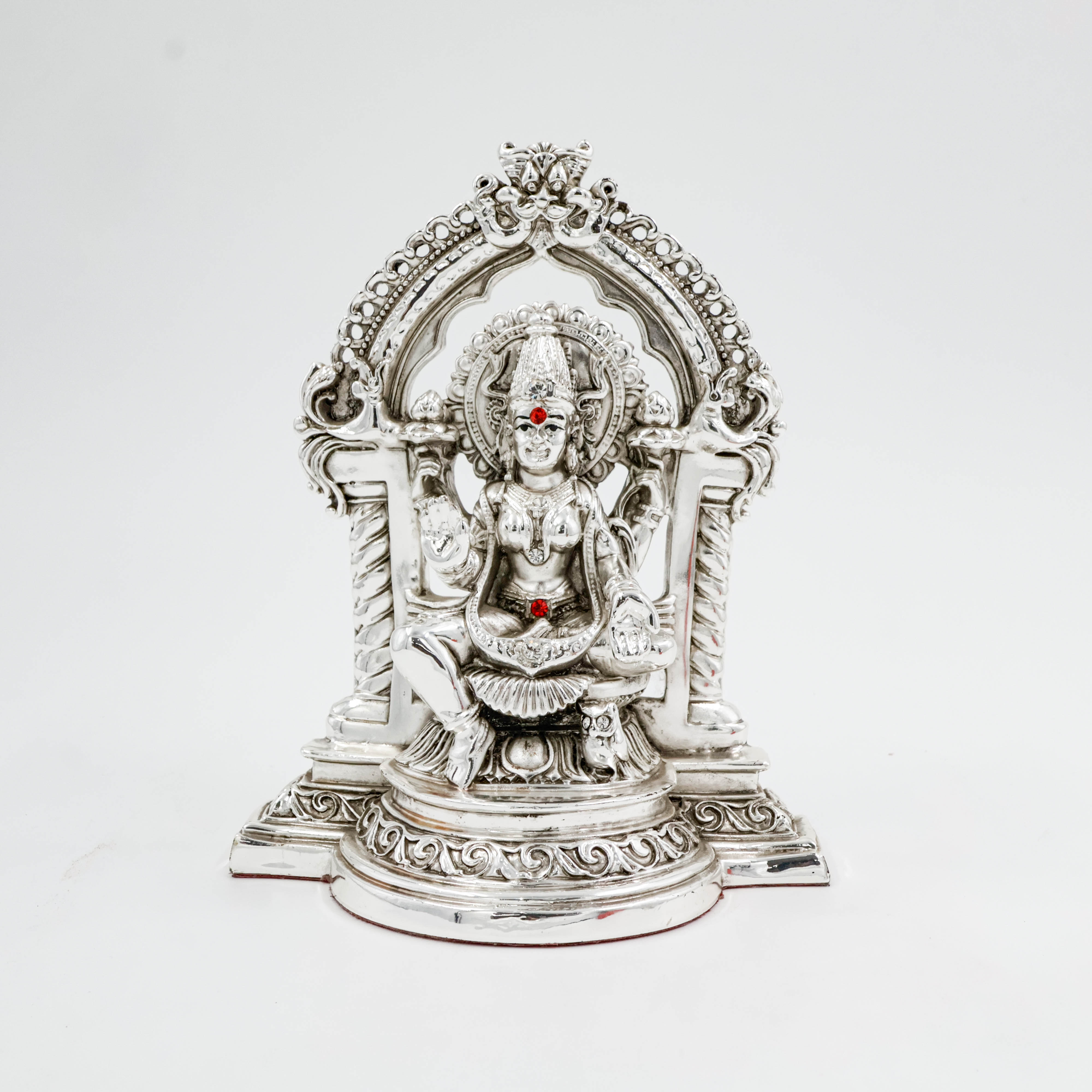 Silver Coated Laxmi Ji With Kaman