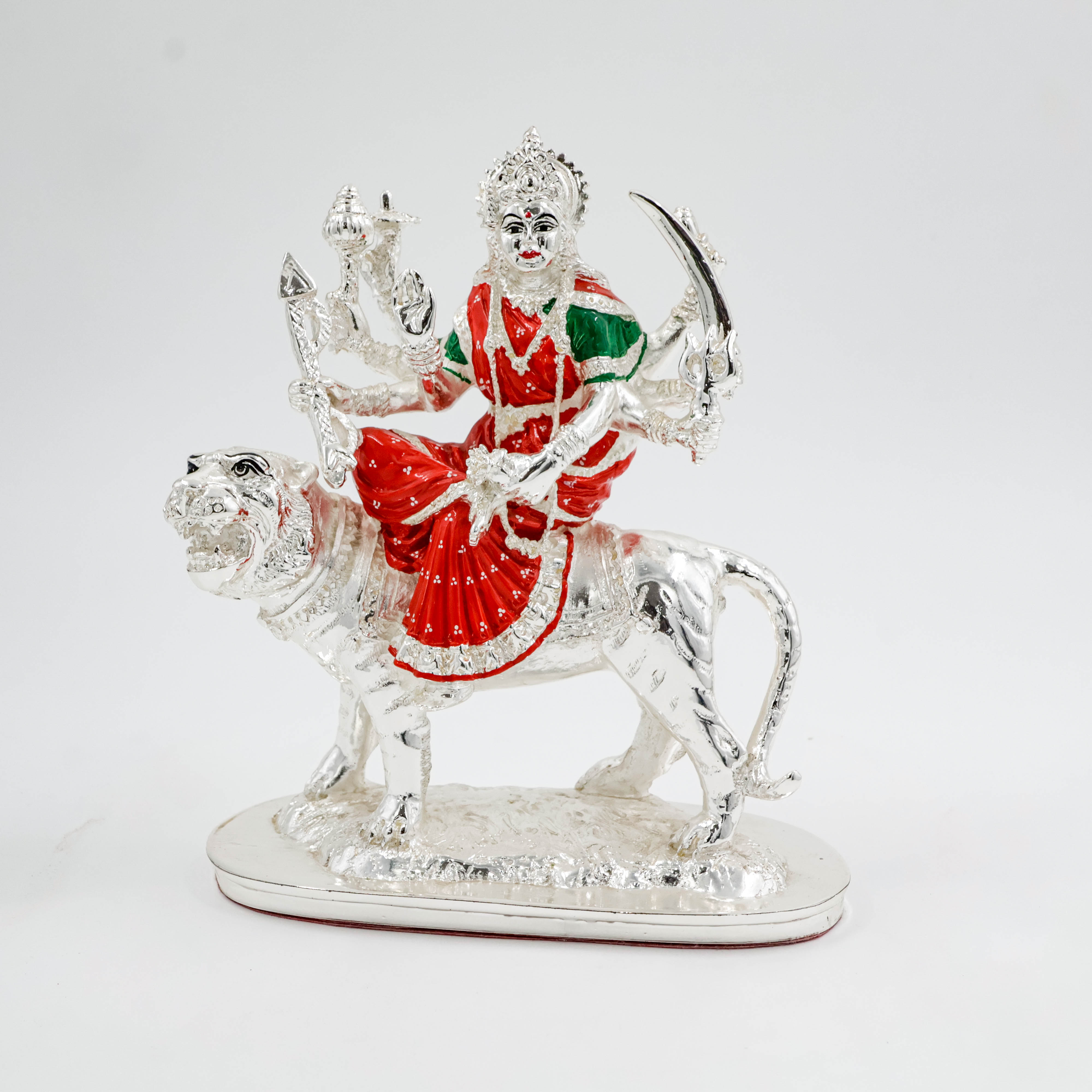 Durga Devi With Silver Coated In Big Size