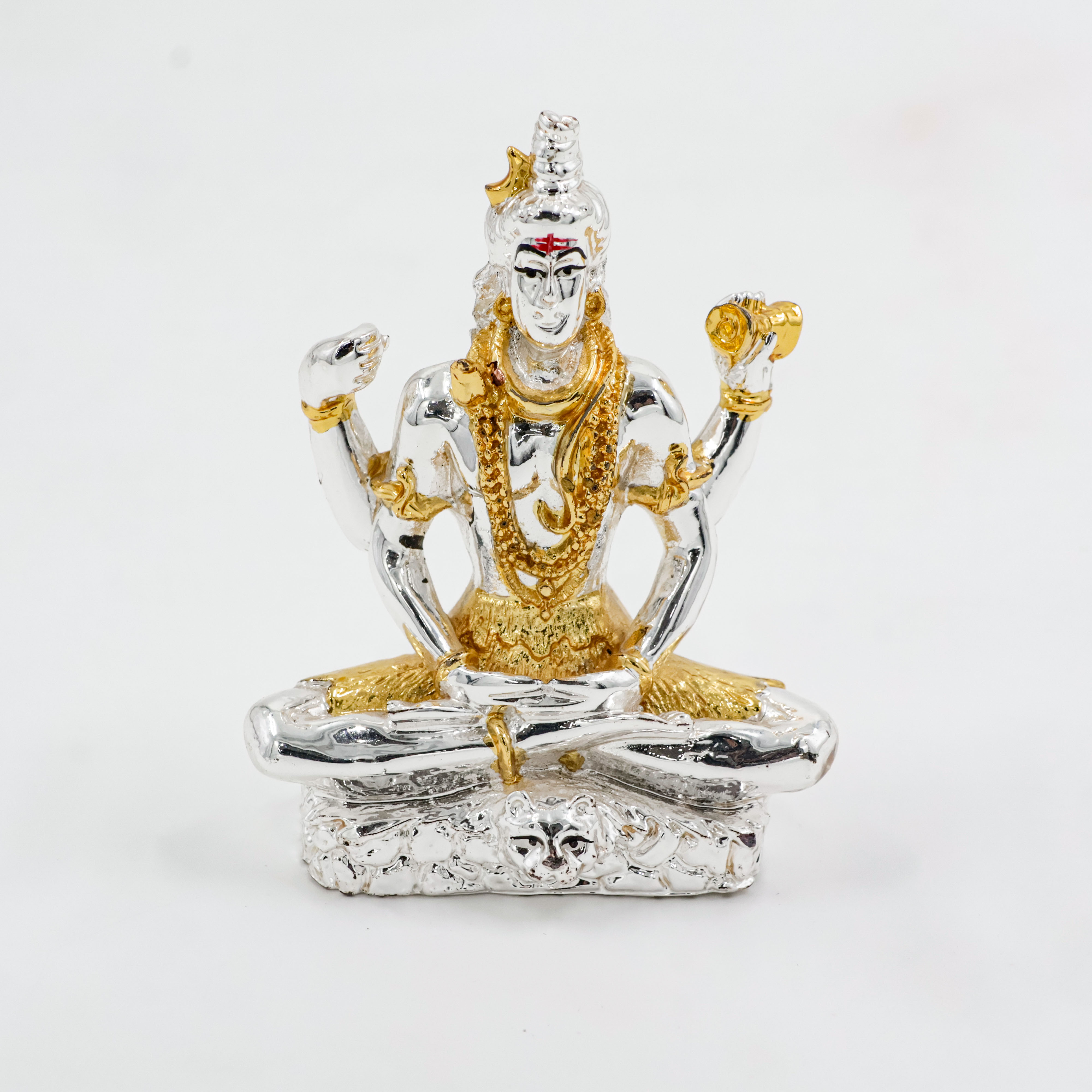 Silver Coated Shiv Ji For Pooja