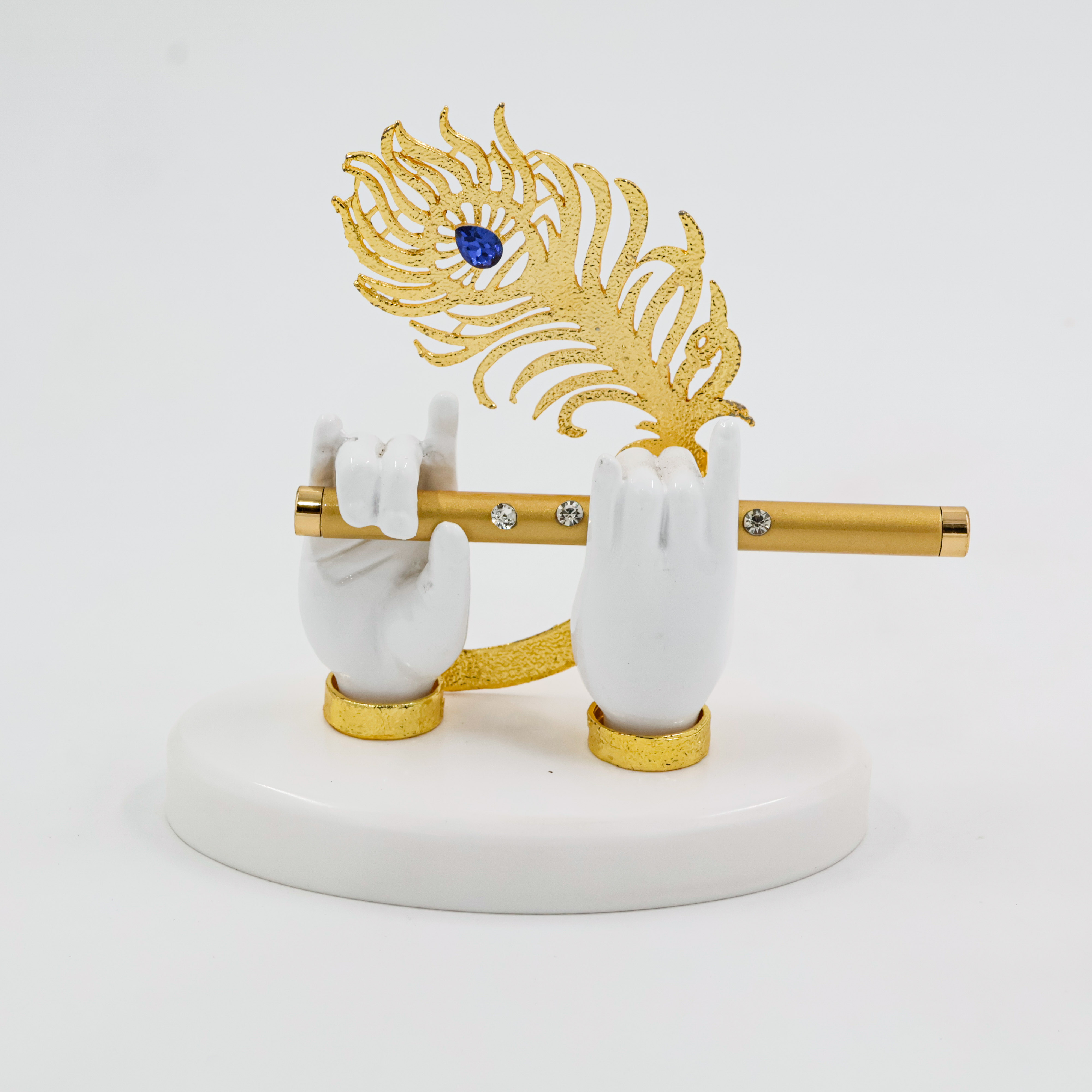 Krishna Ji Divine Silver Coated Hand With Flute