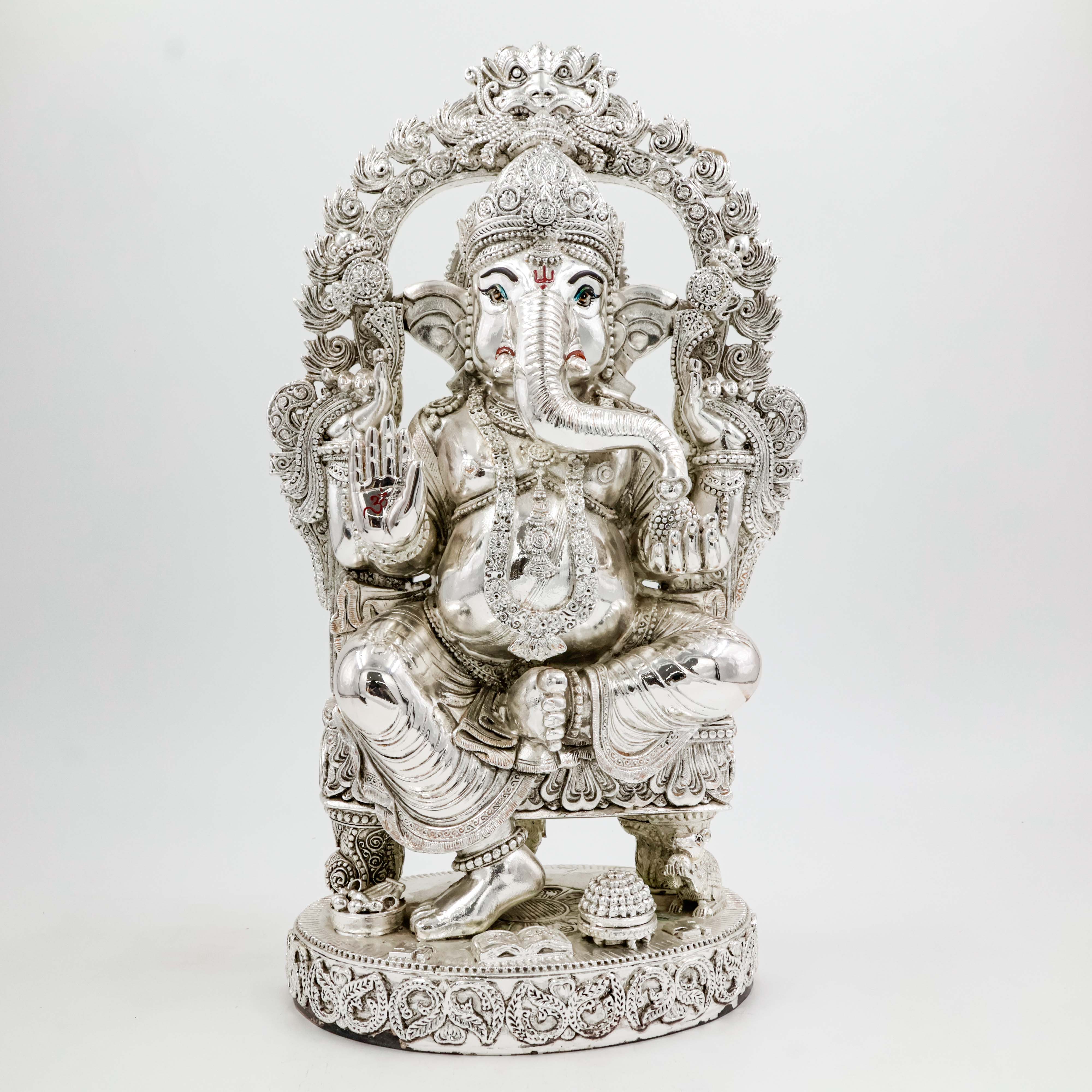 Ganesh Silver Coating In Sitting Position