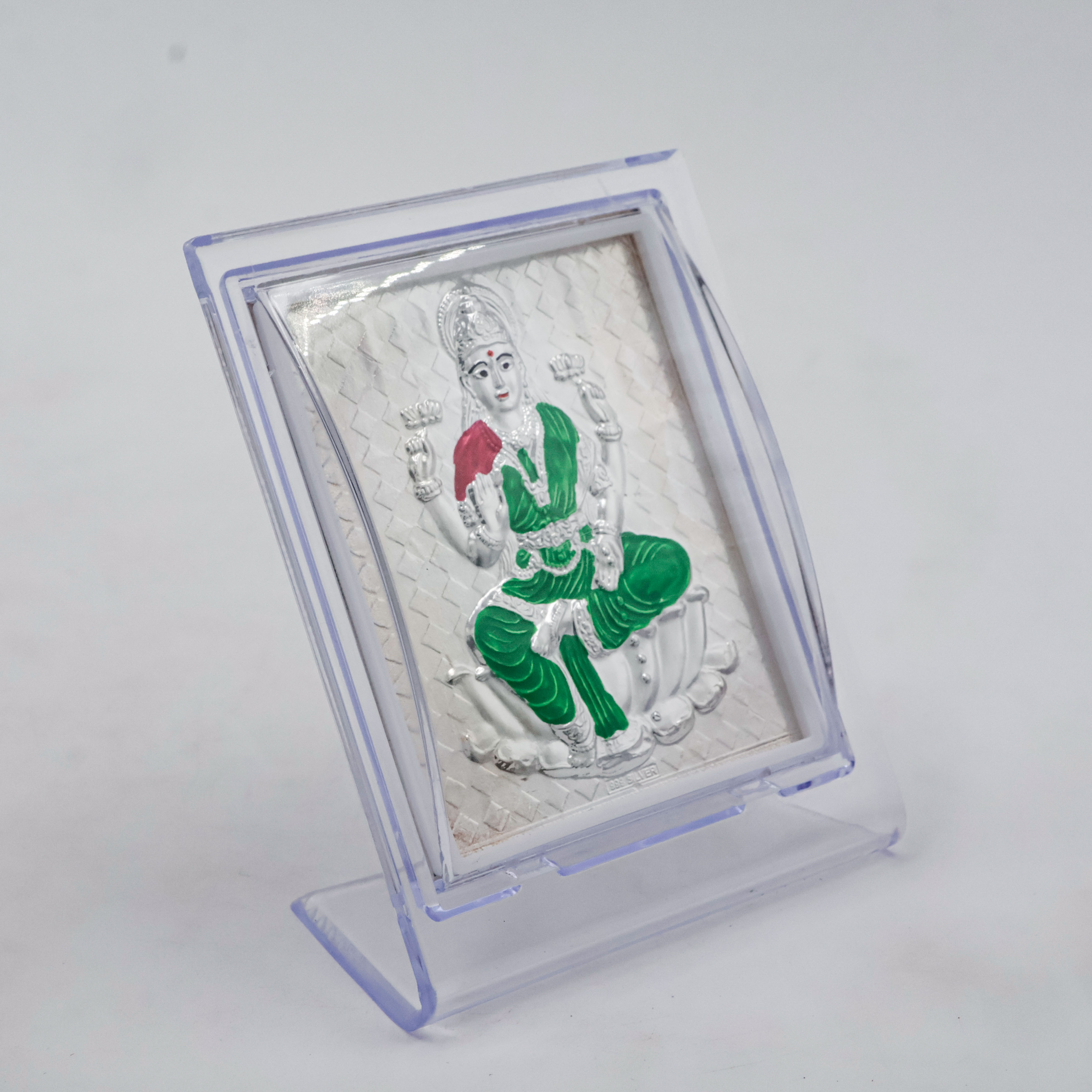 Laxmi Mata Frame - Wooden Silver Articles