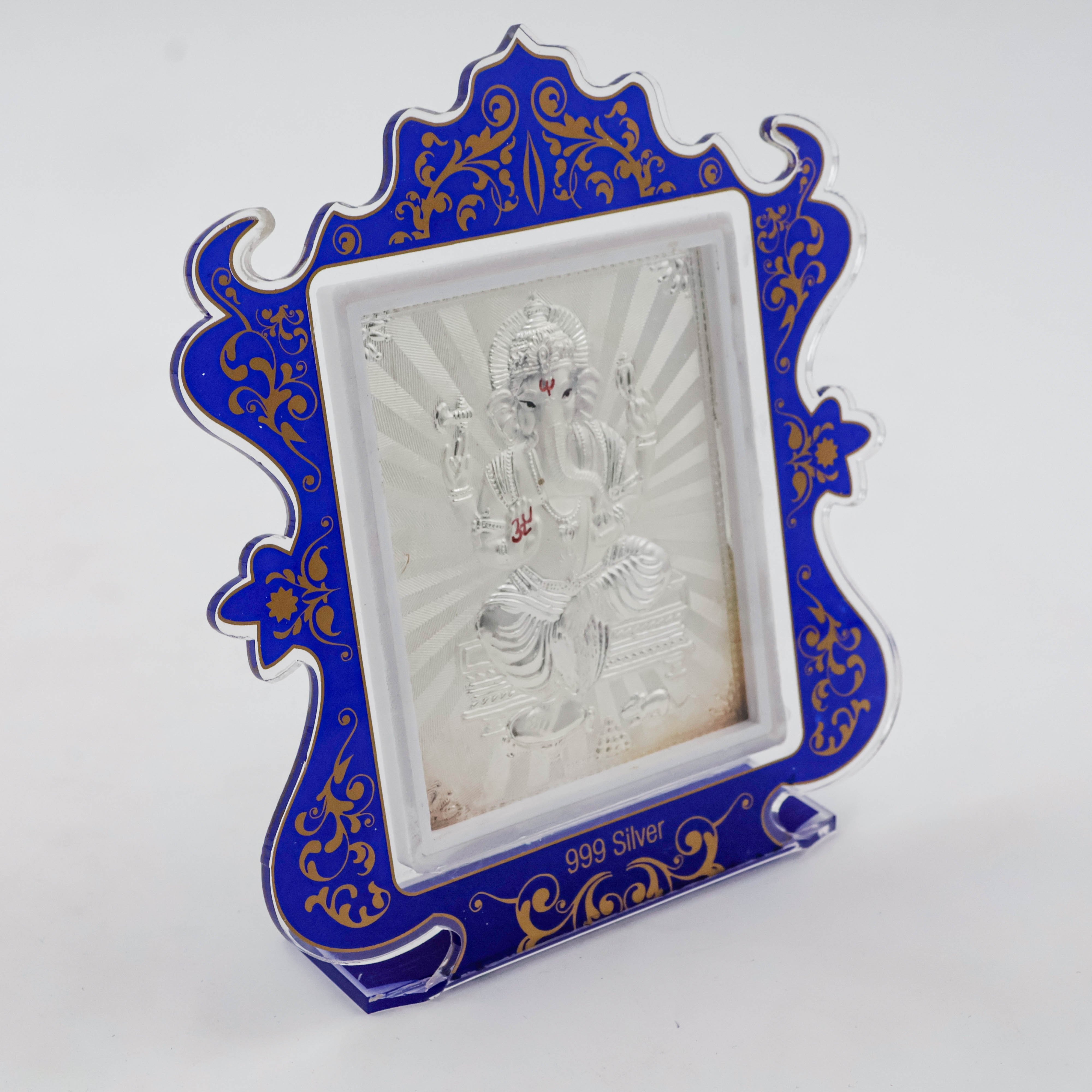 Ganesh ji Frame - Wooden Silver Articles