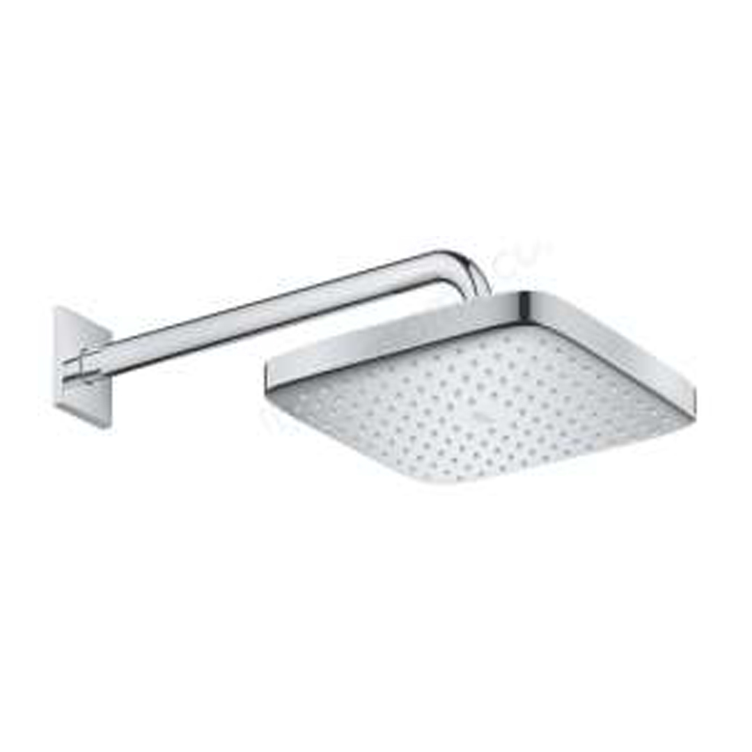 GROHE Tempesta 250mm Cube 1 Spray EcoJoy Head Shower with Wall Arm