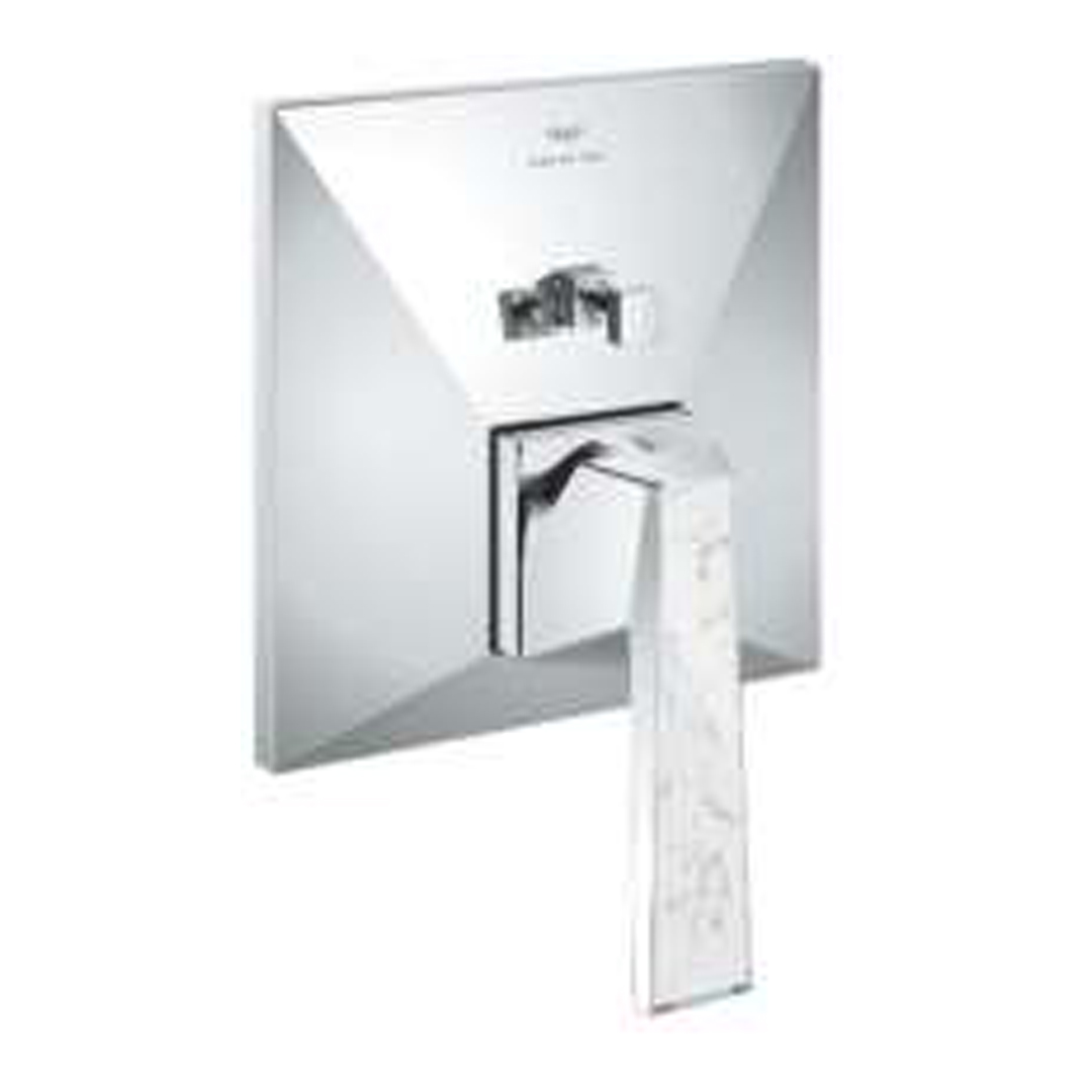 GROHE Allure Brilliant Single-lever Mixer with 2-Way Diverter Chrome White Caesarstone Handle