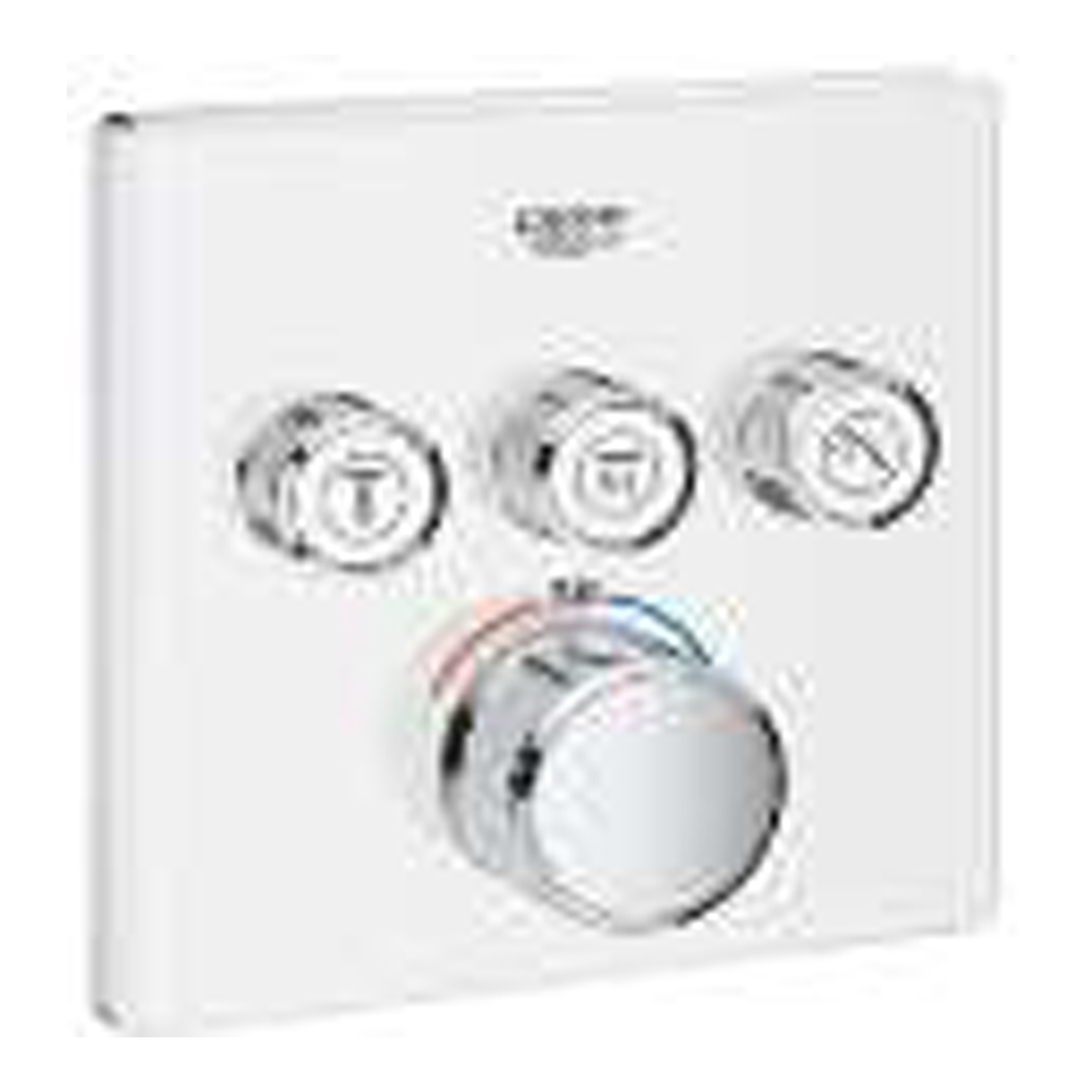 GROHE SmartControl Glass THM Square 3 Outlet Thermostat Trimset