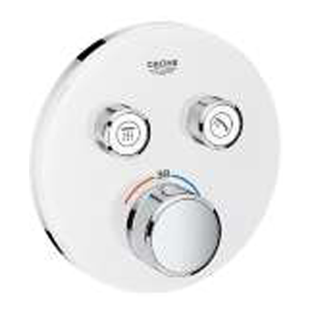 GROHE SmartControl Glass THM Round 2 Outlet Thermostat Trimset