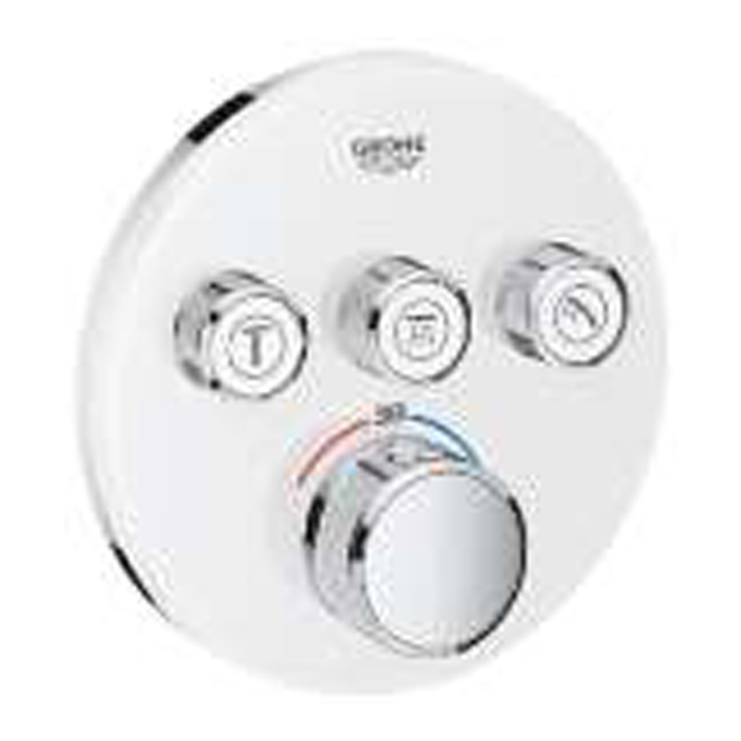 GROHE SmartControl Glass THM Round 3 Outlet Thermostat Trimset