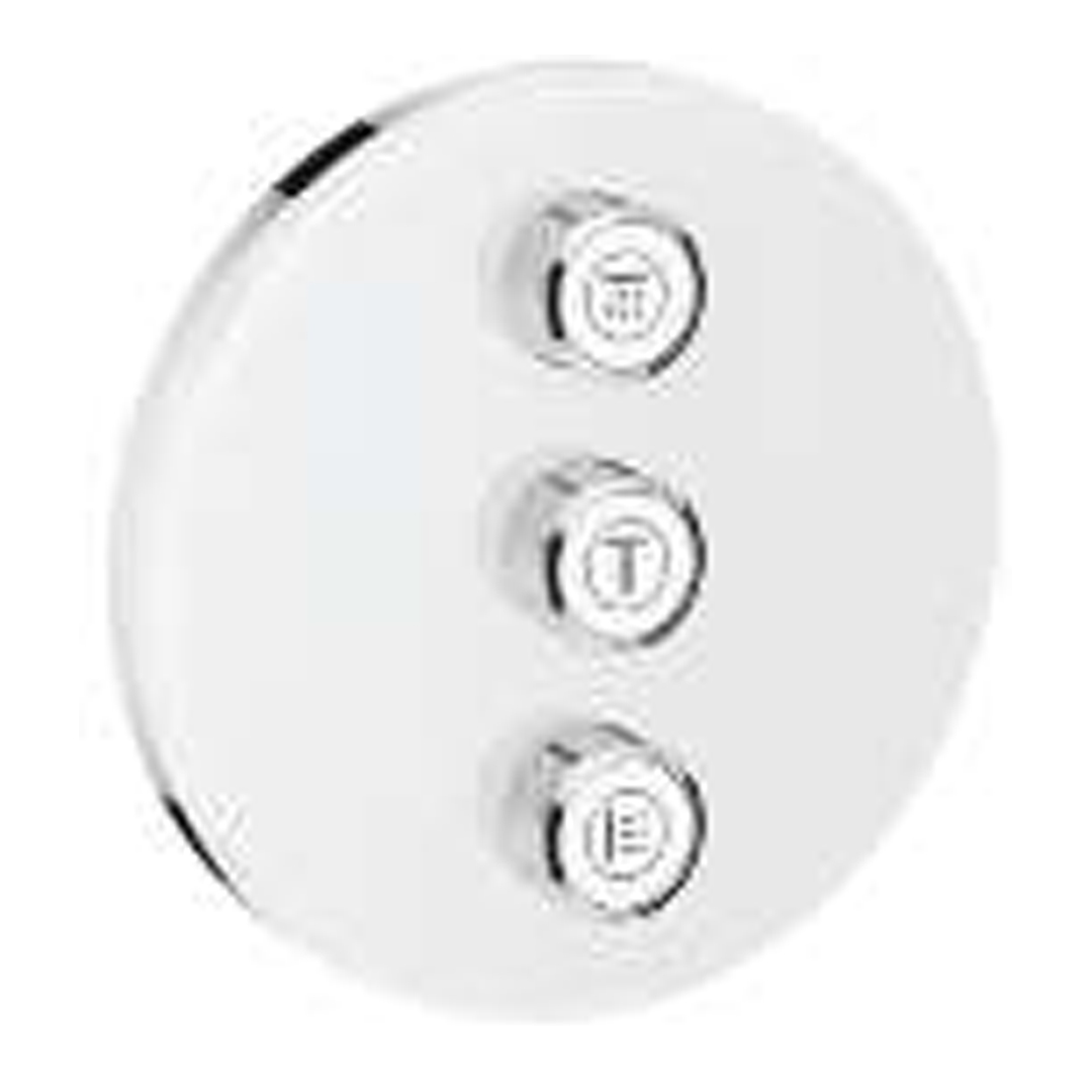 GROHE SmartControl Glass THM Round Triple Volume Control Thermostat Trimset