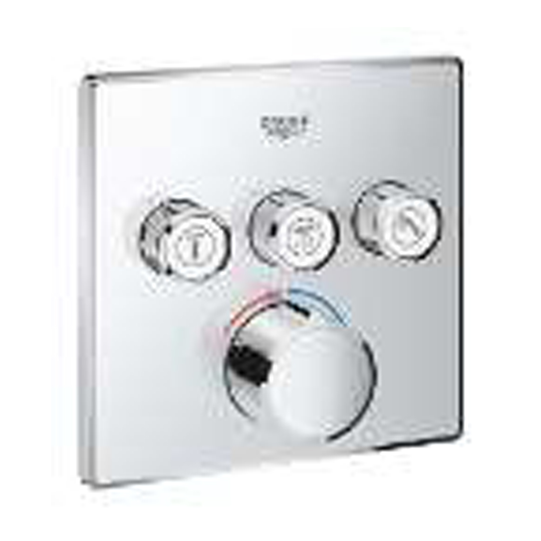 GROHE SmartControl Non-Thermostatic Square 3 Outlet Mixer Trimset
