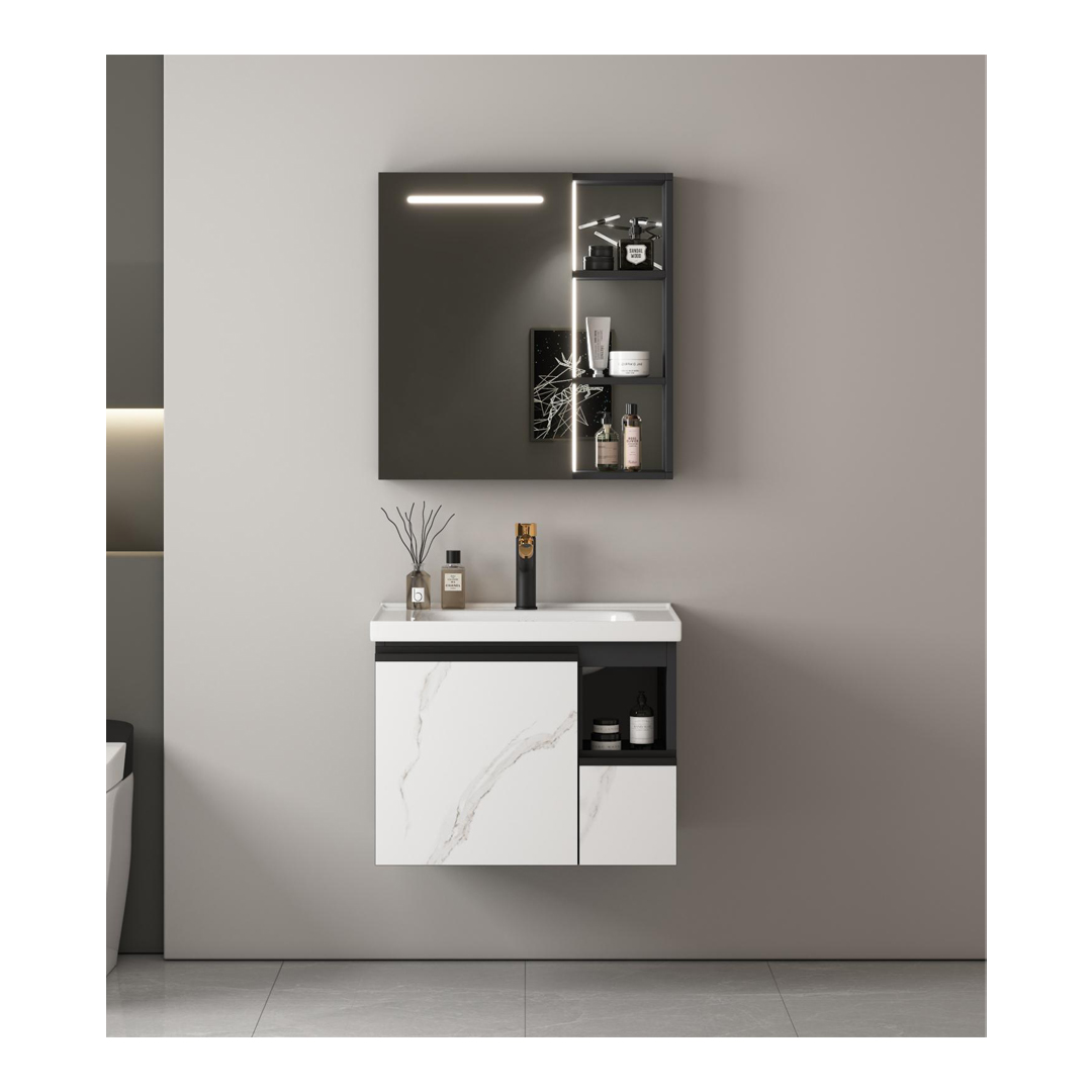 jabon bagno JBV01018A Aluminum + PVC Vanity Set 600mm White & Black