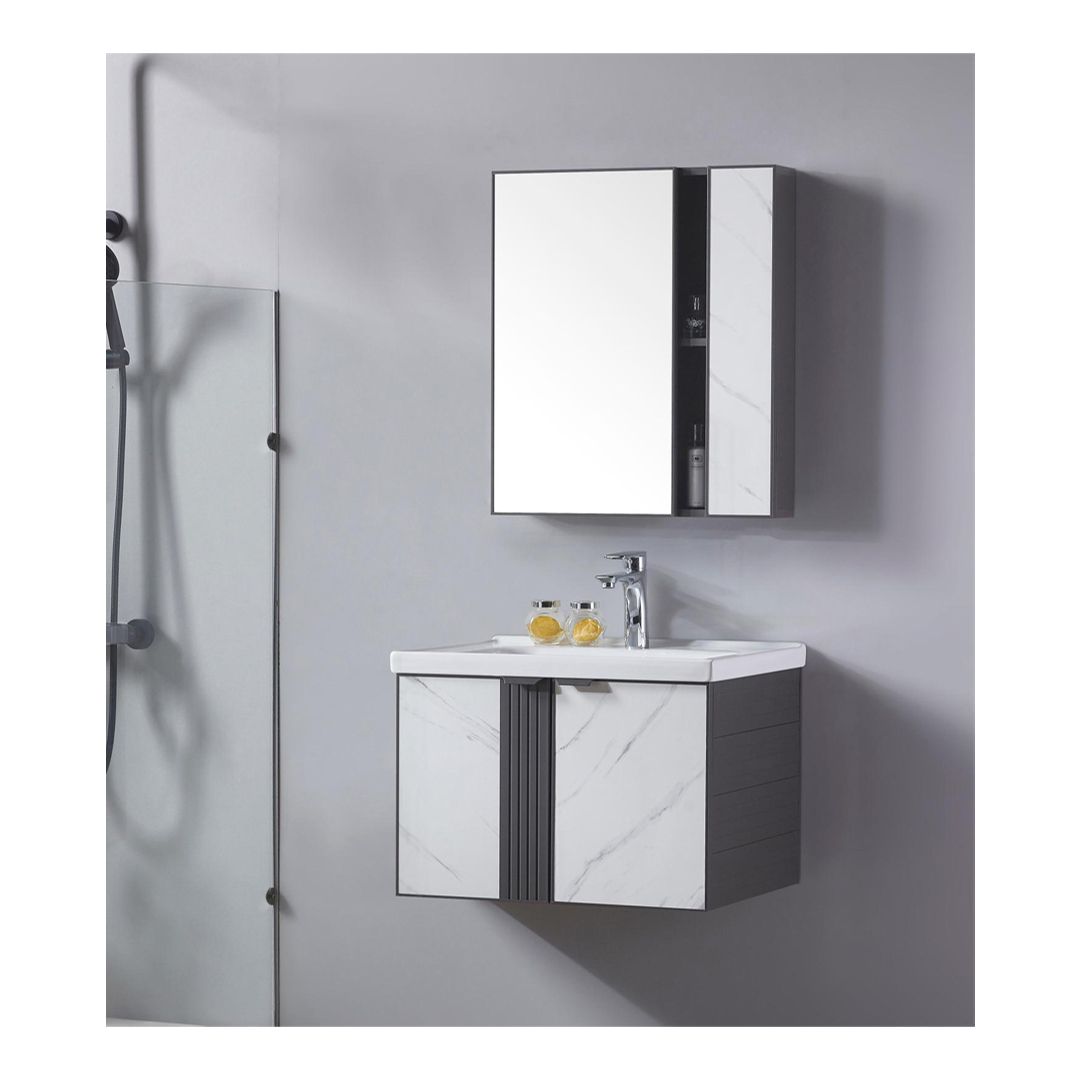 jabon bagno JBV01019 Aluminum + PVC Vanity Set 610mm White & Black