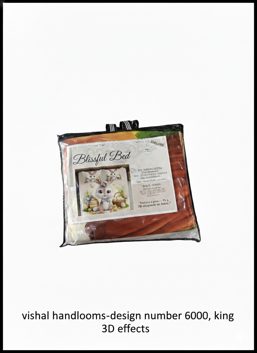 Vishal Handlooms - Blissful king size bed sheet 5 D