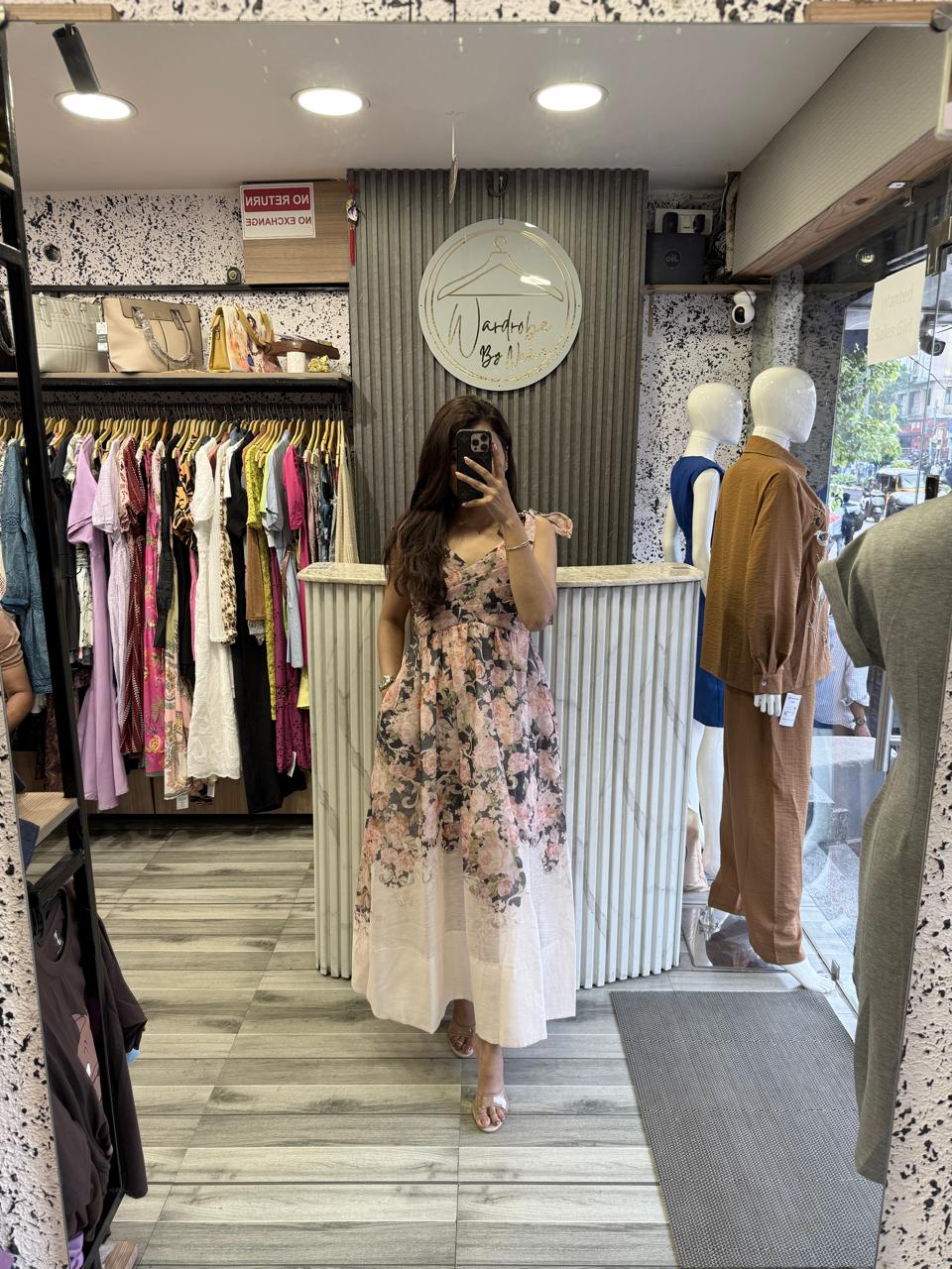 Wardrobe By Neha - Floral Tissue Fabric Dress