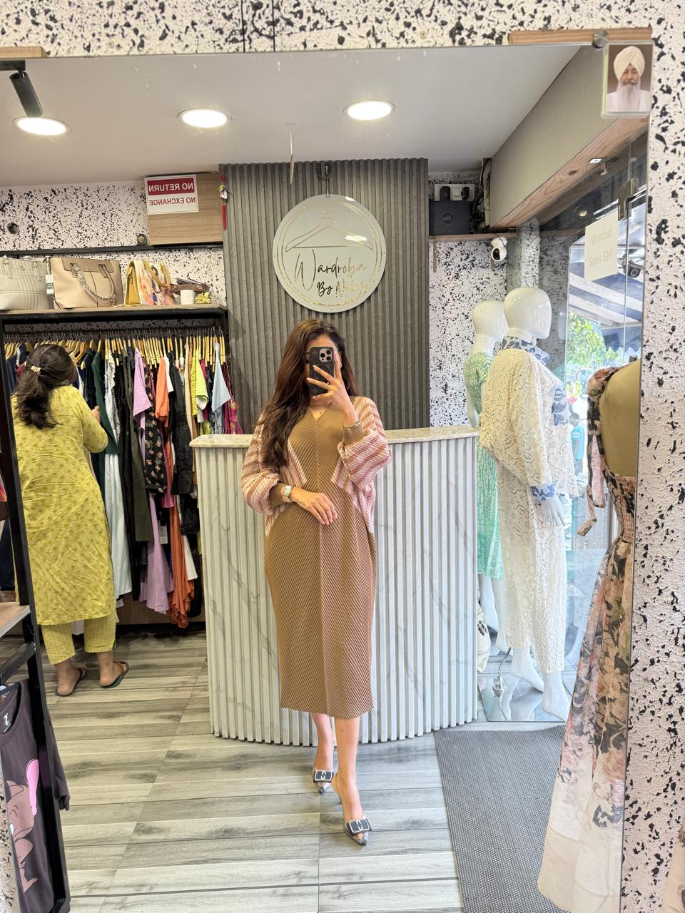 Wardrobe By Neha - Brown Dress Magic Fabric