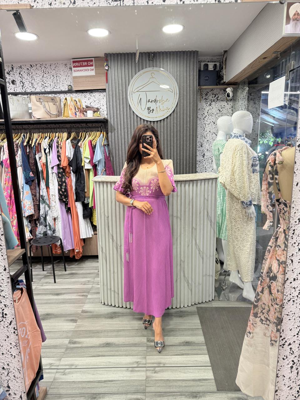 Wardrobe By Neha - Pink Dress Magic Fabric