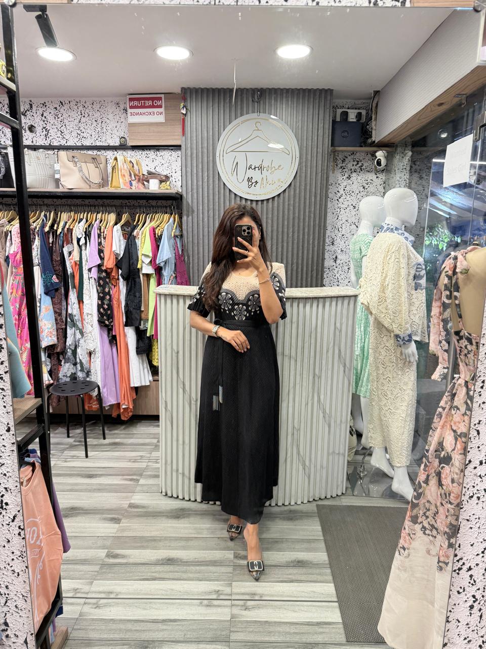 Wardrobe By Neha - Black Dress Magic Fabric