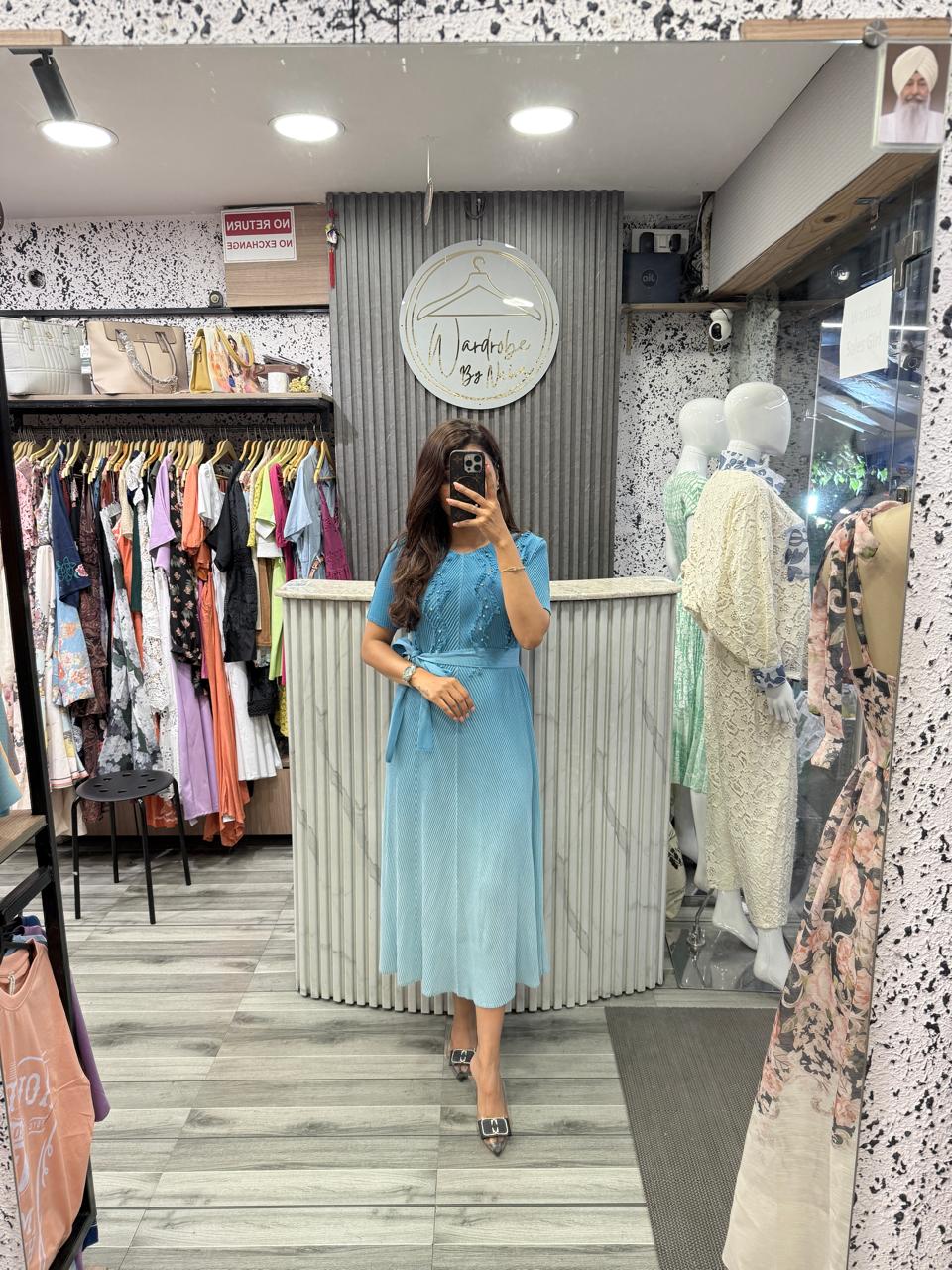 Wardrobe By Neha - Blue Dress Magic Fabric