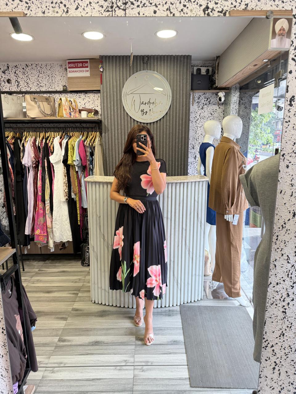 Coord Set Black Floral