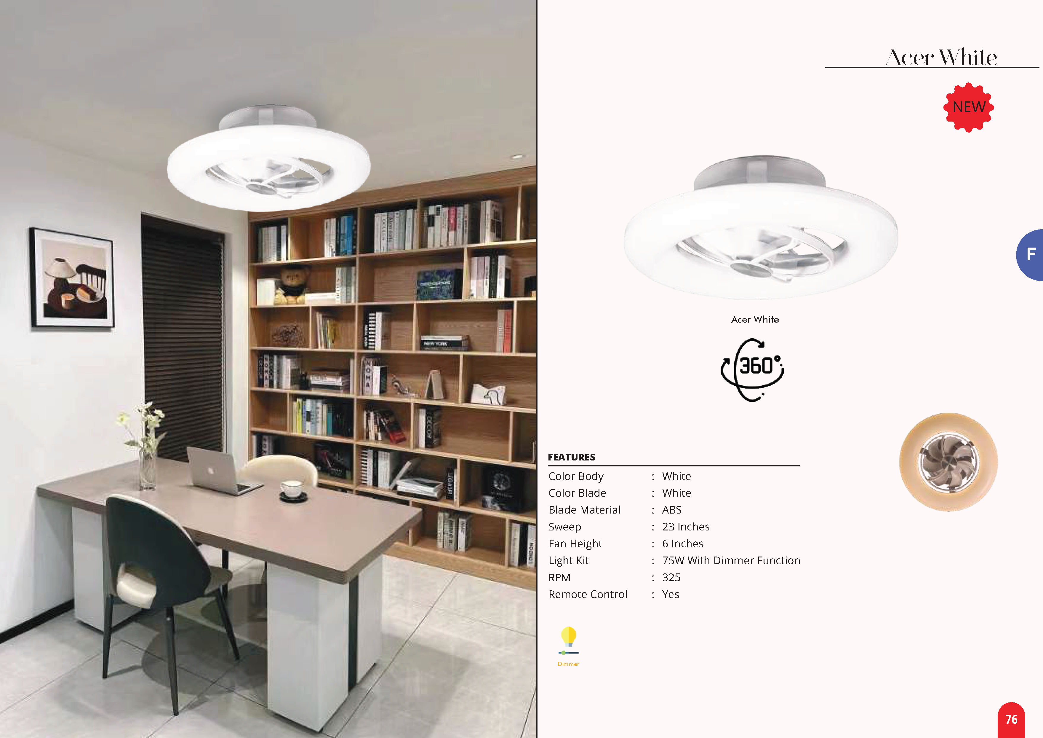 Beyond Lights - White Ceiling Fan