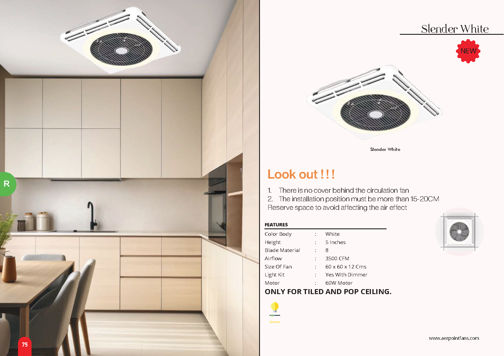 Beyond Lights - White Ceiling Fan