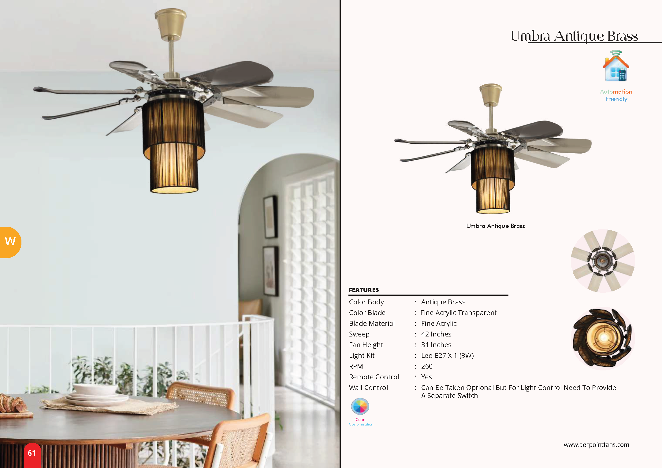 Beyond Lights - Antique Brass Fan