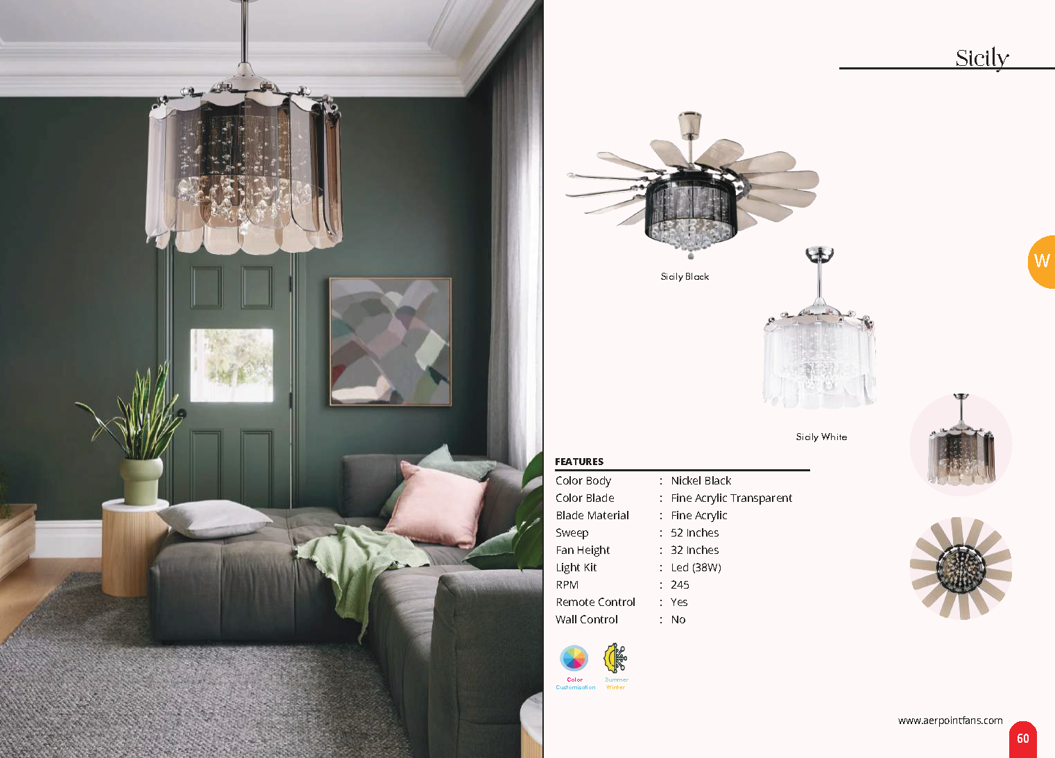 Beyond Lights - Sicily Ceiling Fan