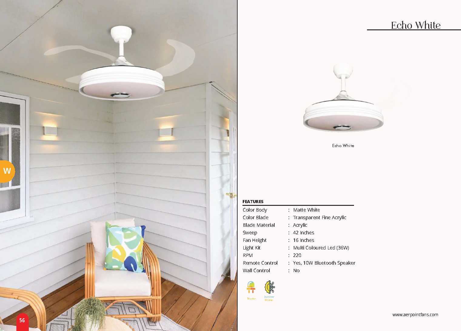 Beyond Lights - Echo White Fan