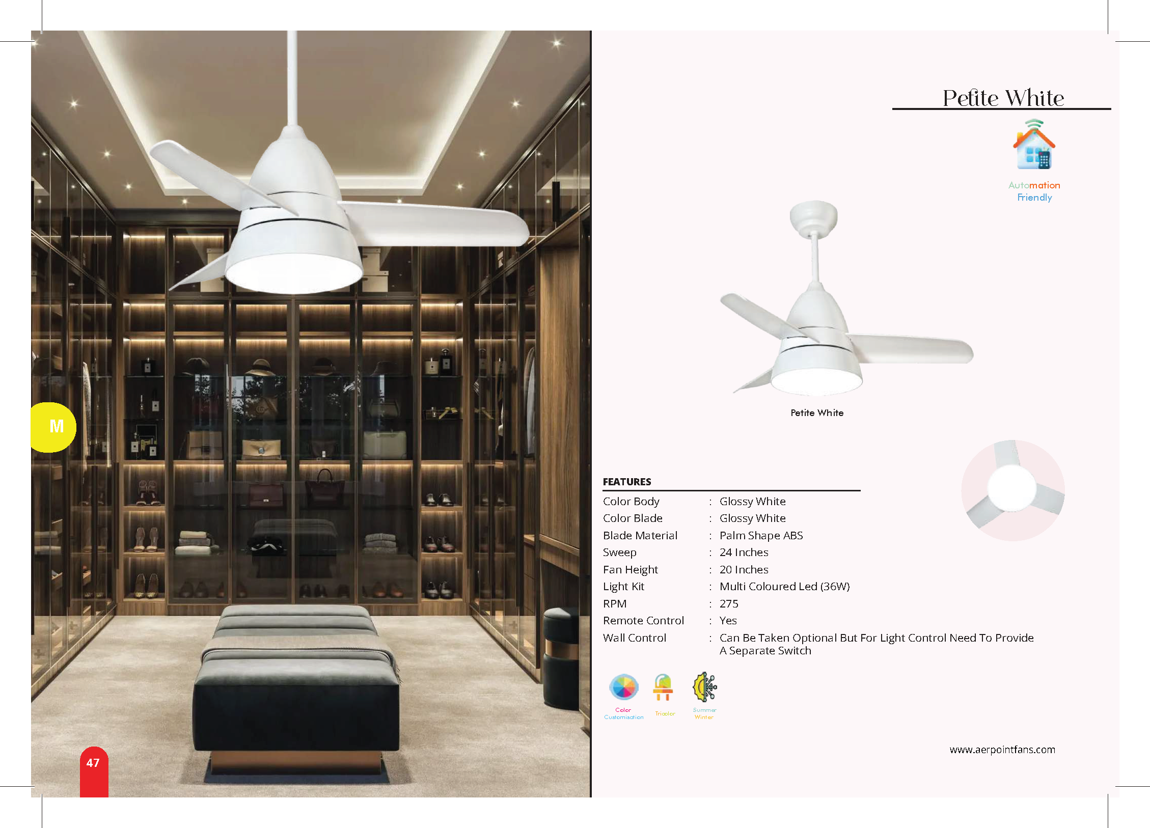 Beyond Lights - White Ceiling Fan