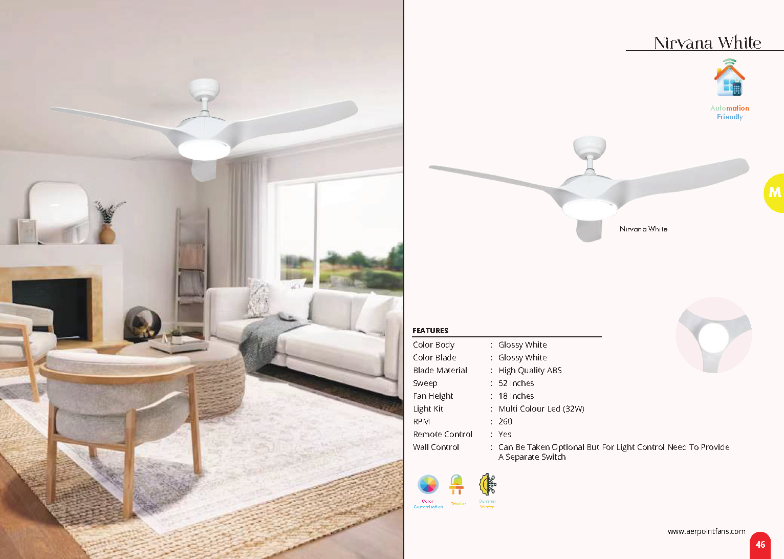 Beyond Lights - White Ceiling Fan